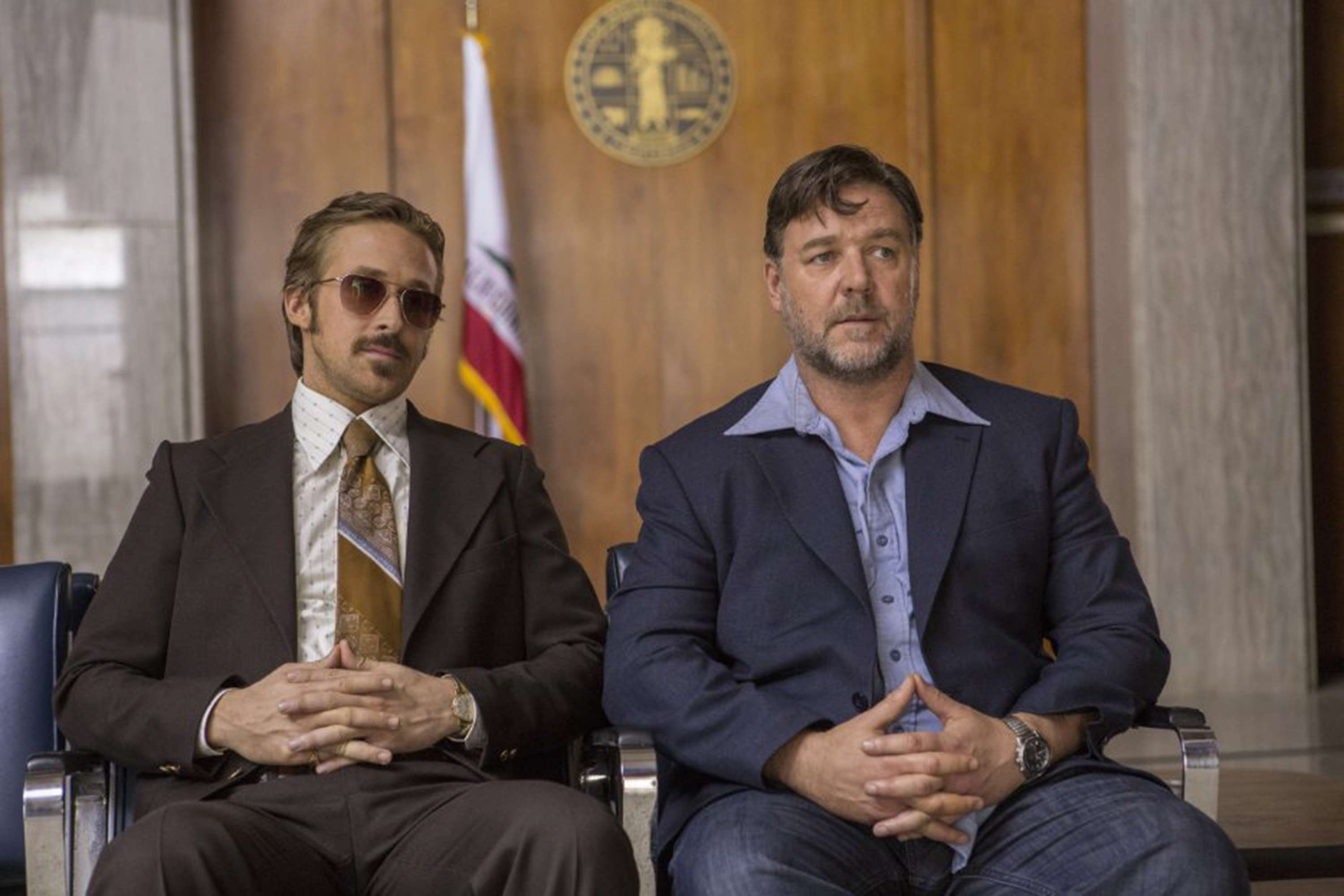 Russell Crowe (right) and Ryan Gosling in a still from The Nice Guys. Photos AFP