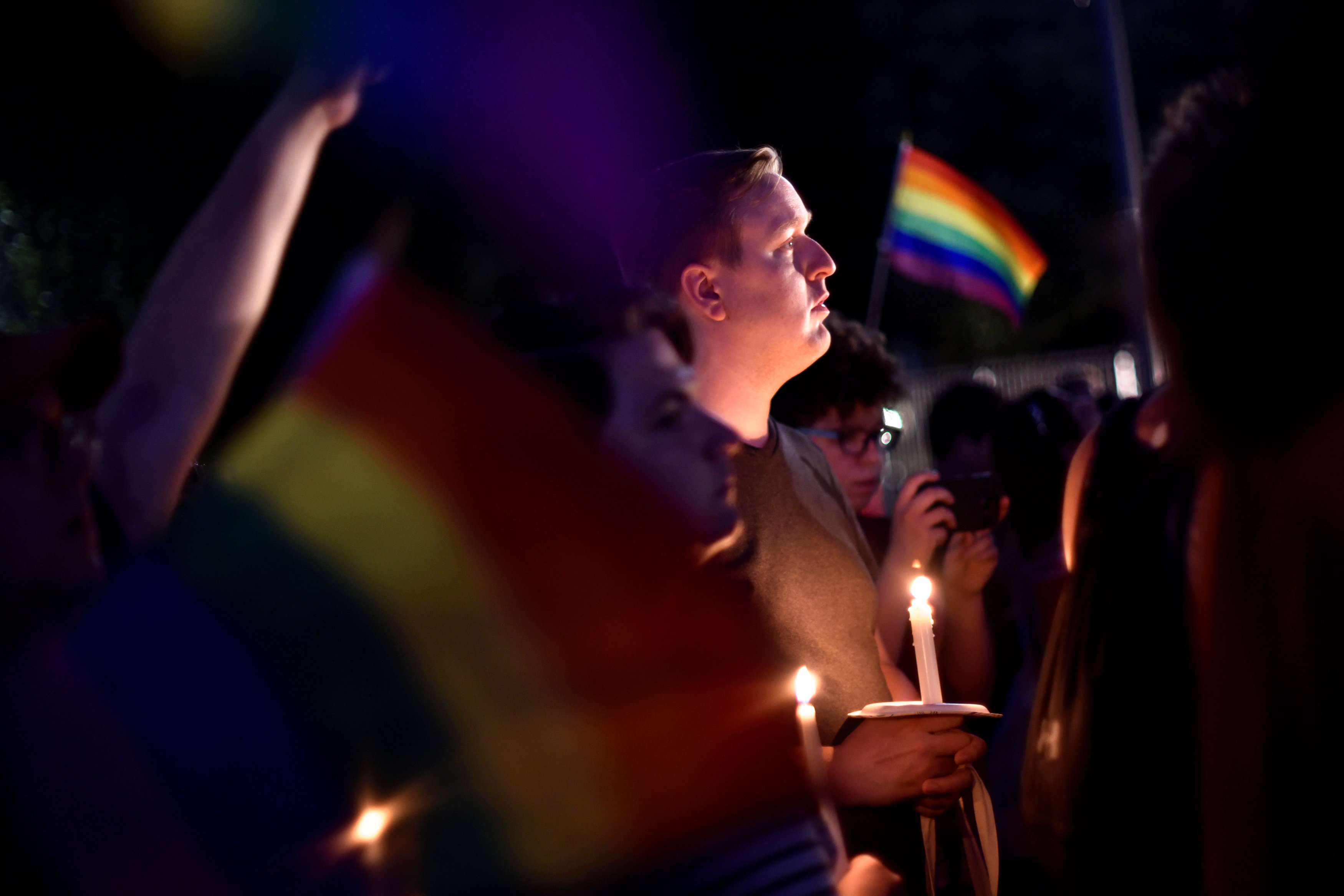 People gather outside the White House for a vigil after the worst mass shooting in modern US history at a gay nightclub in Orlando, Florida. Photo: Reuters