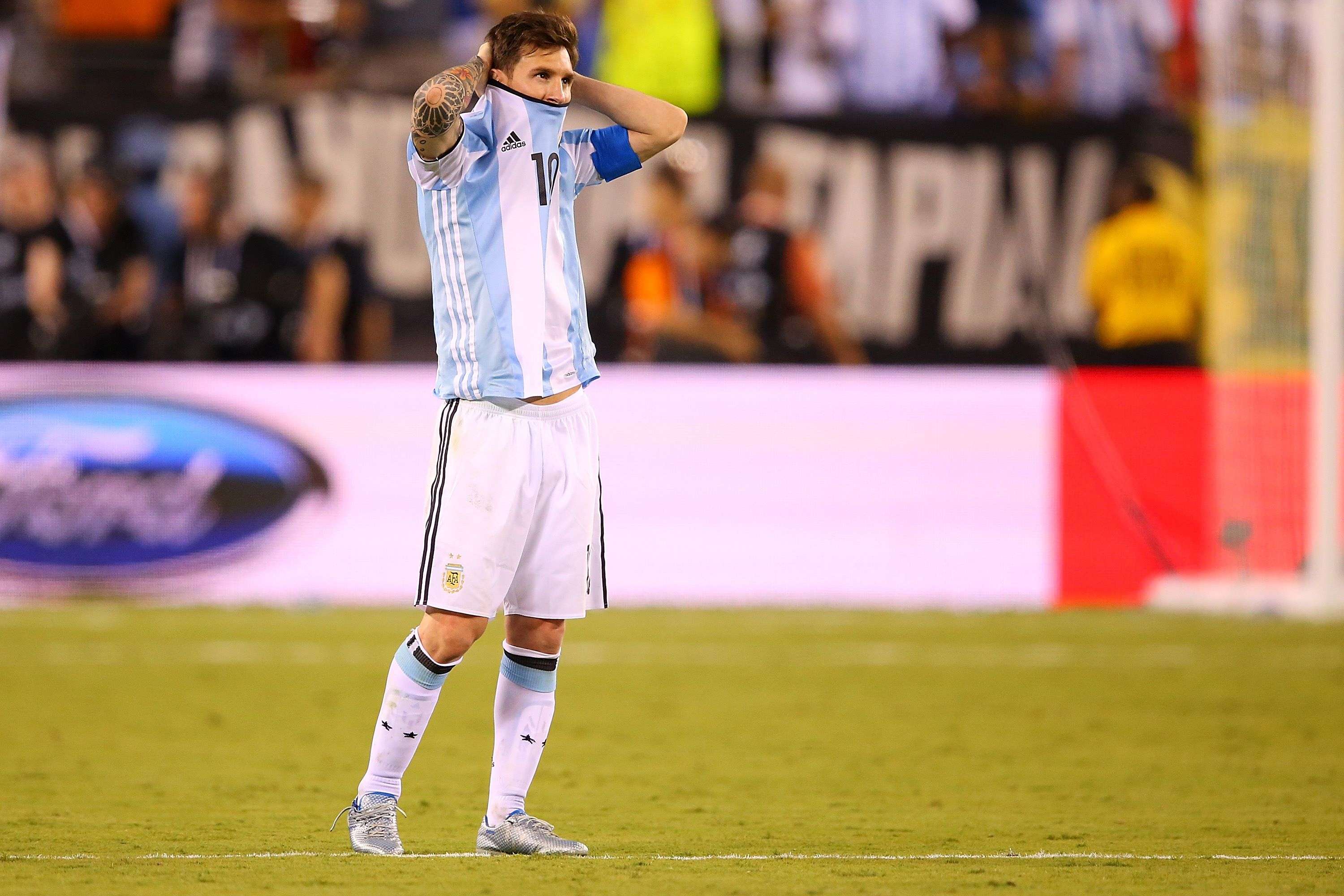 Argentina’s Lionel Messi missed a penalty in his team’s shoot-out defeat to Chile in the final of the Copa America. Photo: AFP