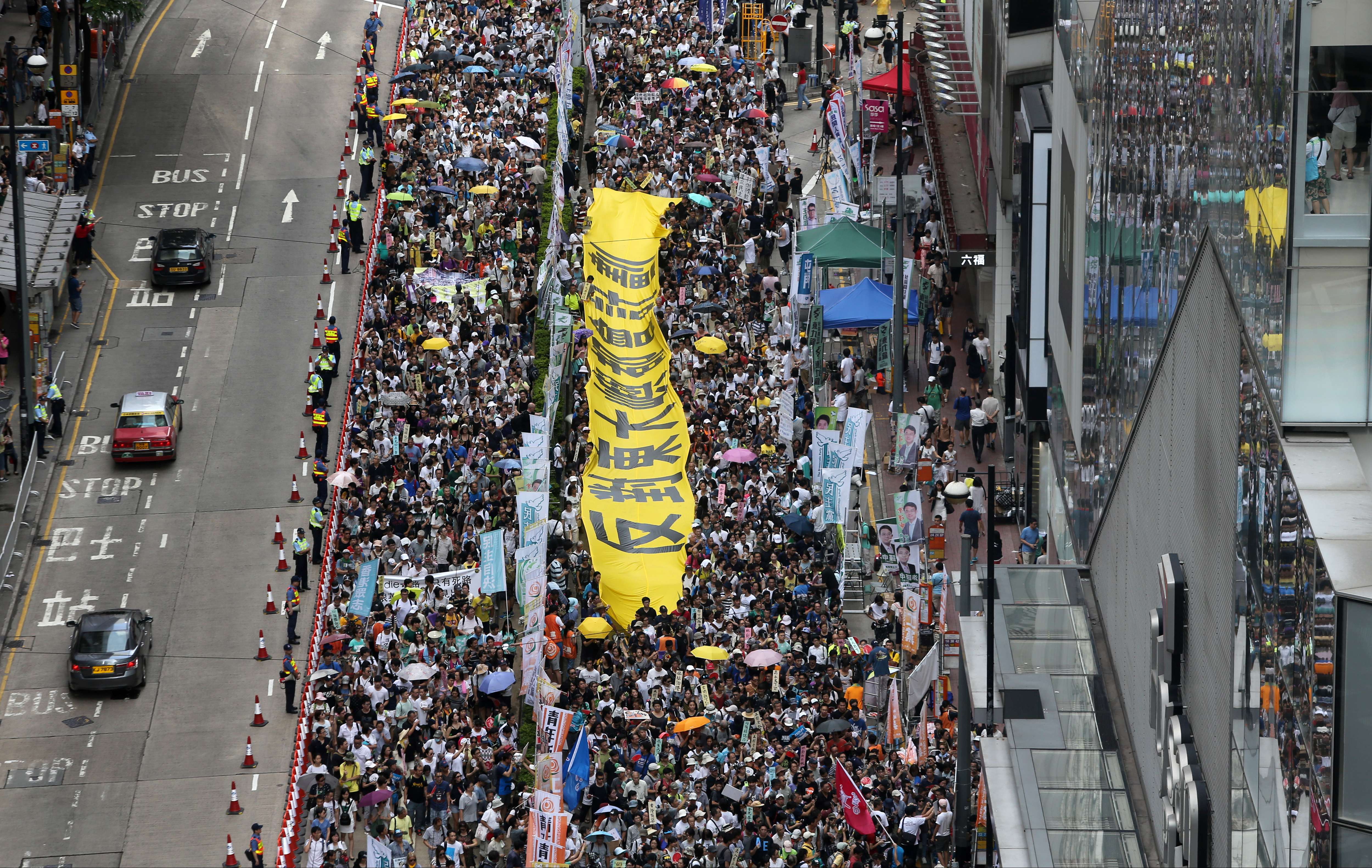 The route of the march passed through Causeway Bay and Wan Chai before ending in Admiralty. Photo: Sam Tsang