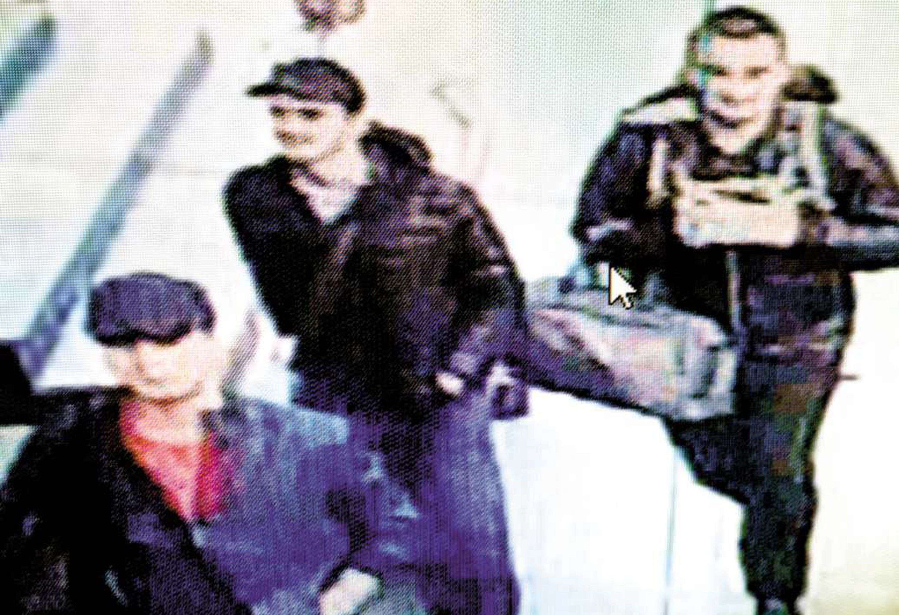 CCTV image shows three men believed to be the attackers. Photo: AFP