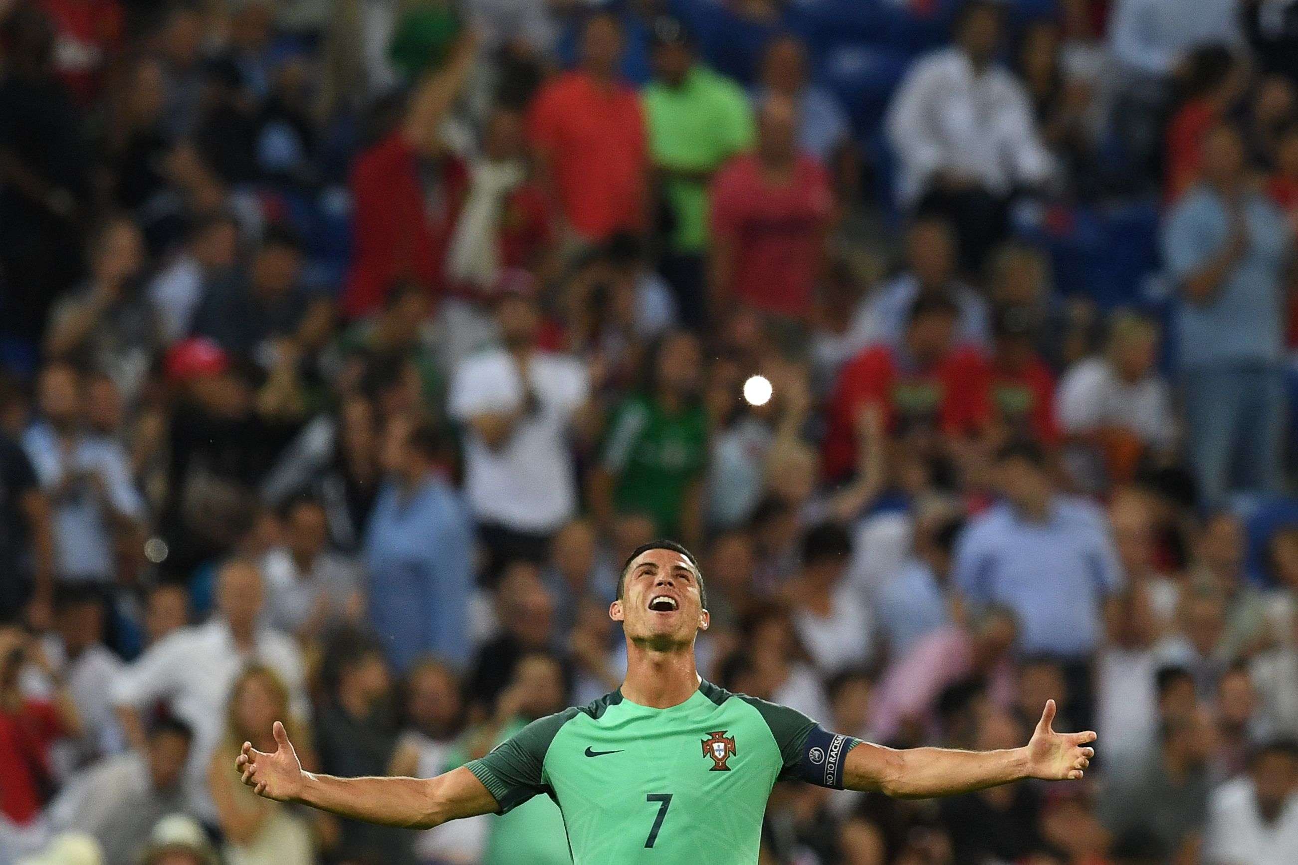 Cristiano Ronaldo celebrates Portugal’s passage to the final. Photo: AFP