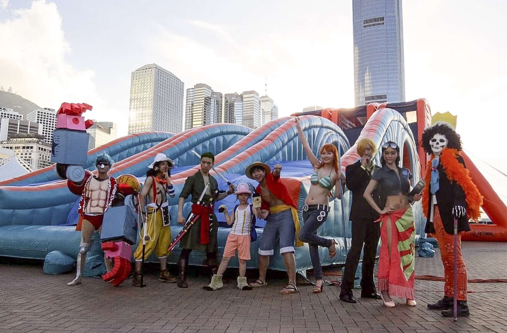 One Piece anime characters and water slides feature at the One Piece Carnival in Central. Photo: We Love Carnival