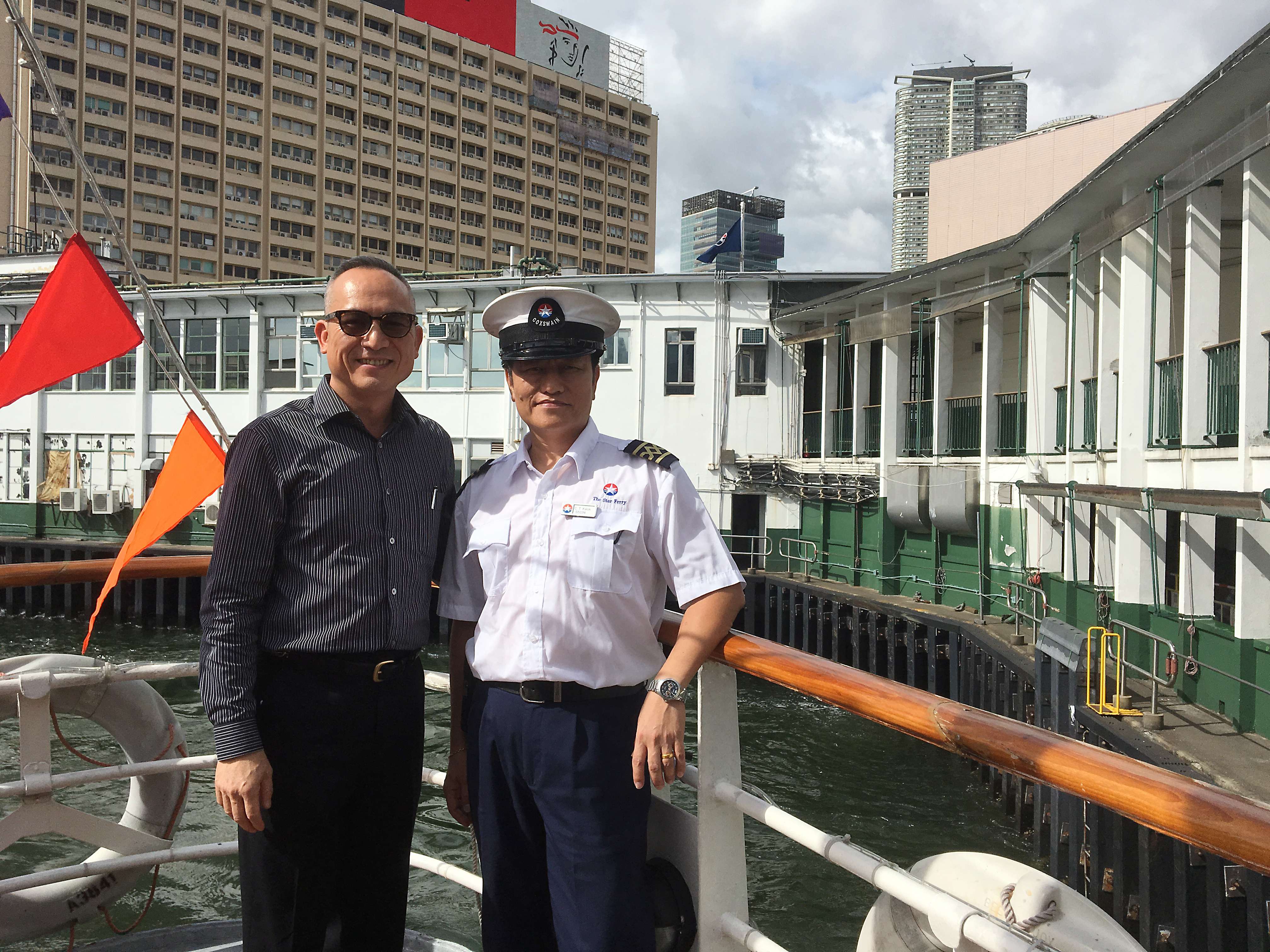 Samson Leung (left) and Kwok cho-ta worry about a Star Ferry labour shortage. Photo: Lauren Chan