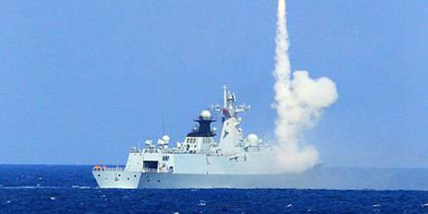 A Chinese ship taking part in a live ammunition drill in the South China Sea. Photo: SCMP Pictures