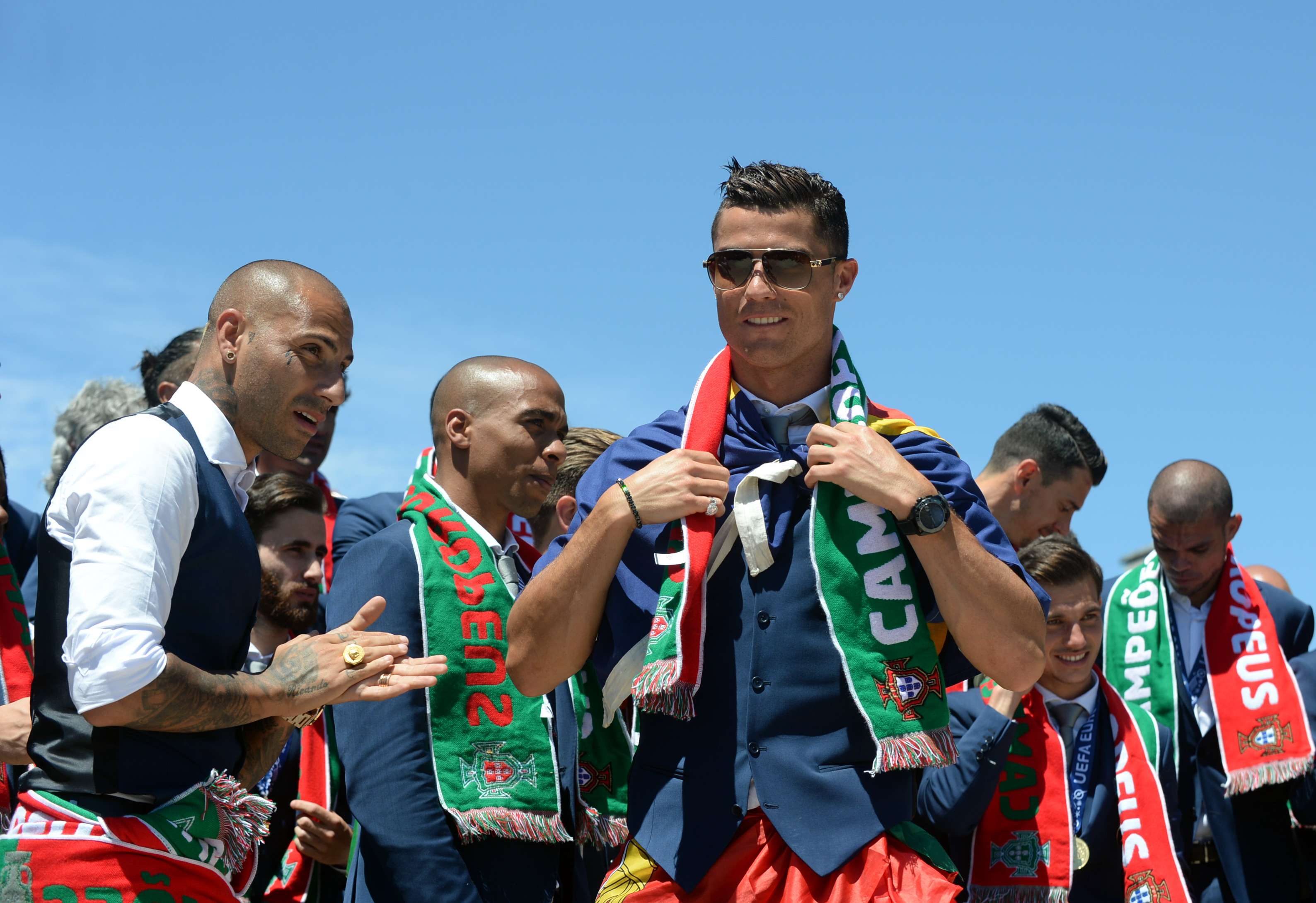 Cristiano Ronaldo attends the celebrations. Xinhua
