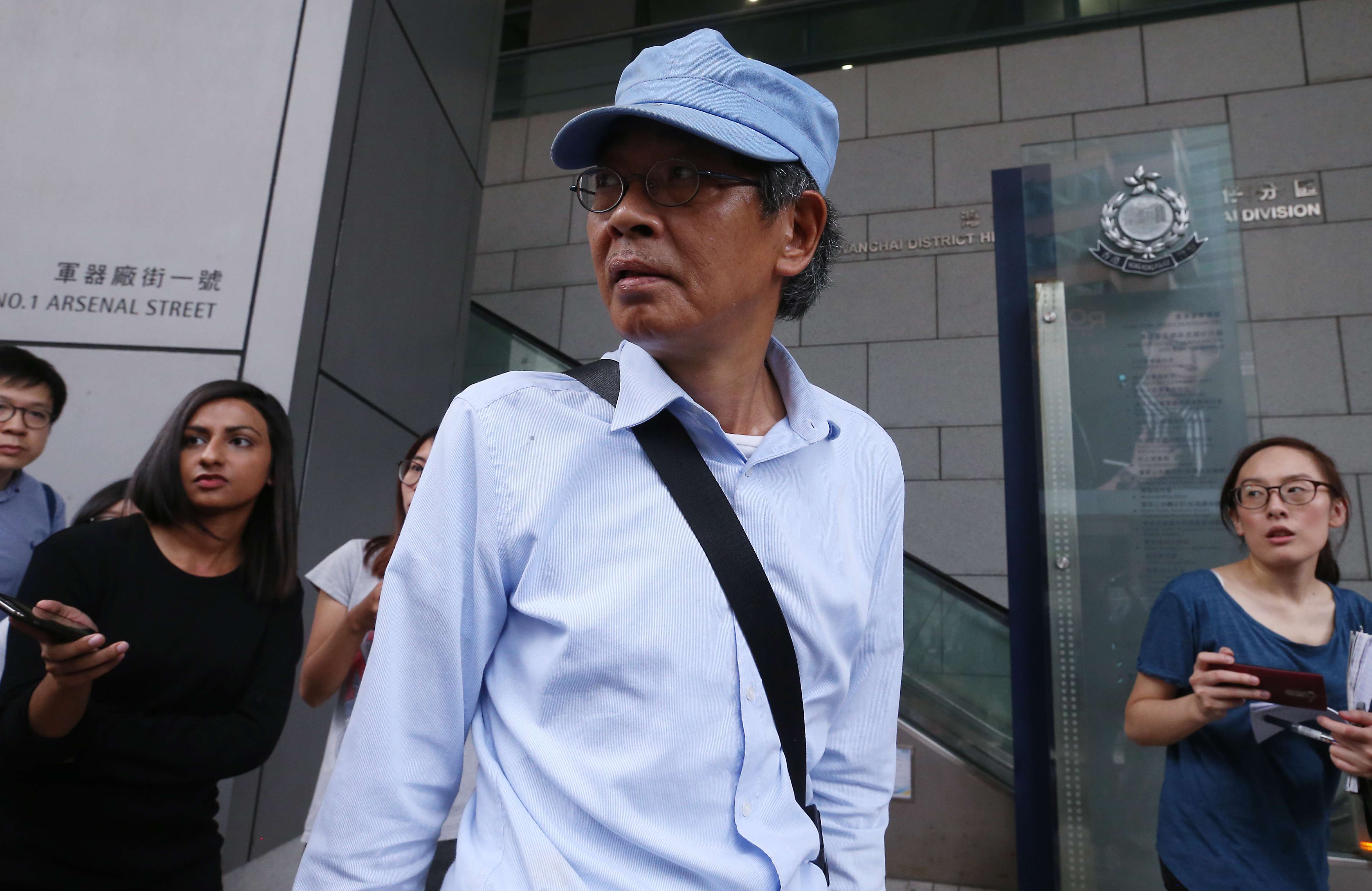 Bookseller Lam Wing-kee leaves Hong Kong police headquarters in Wan Chai after giving a statement. Photo: K. Y. Cheng