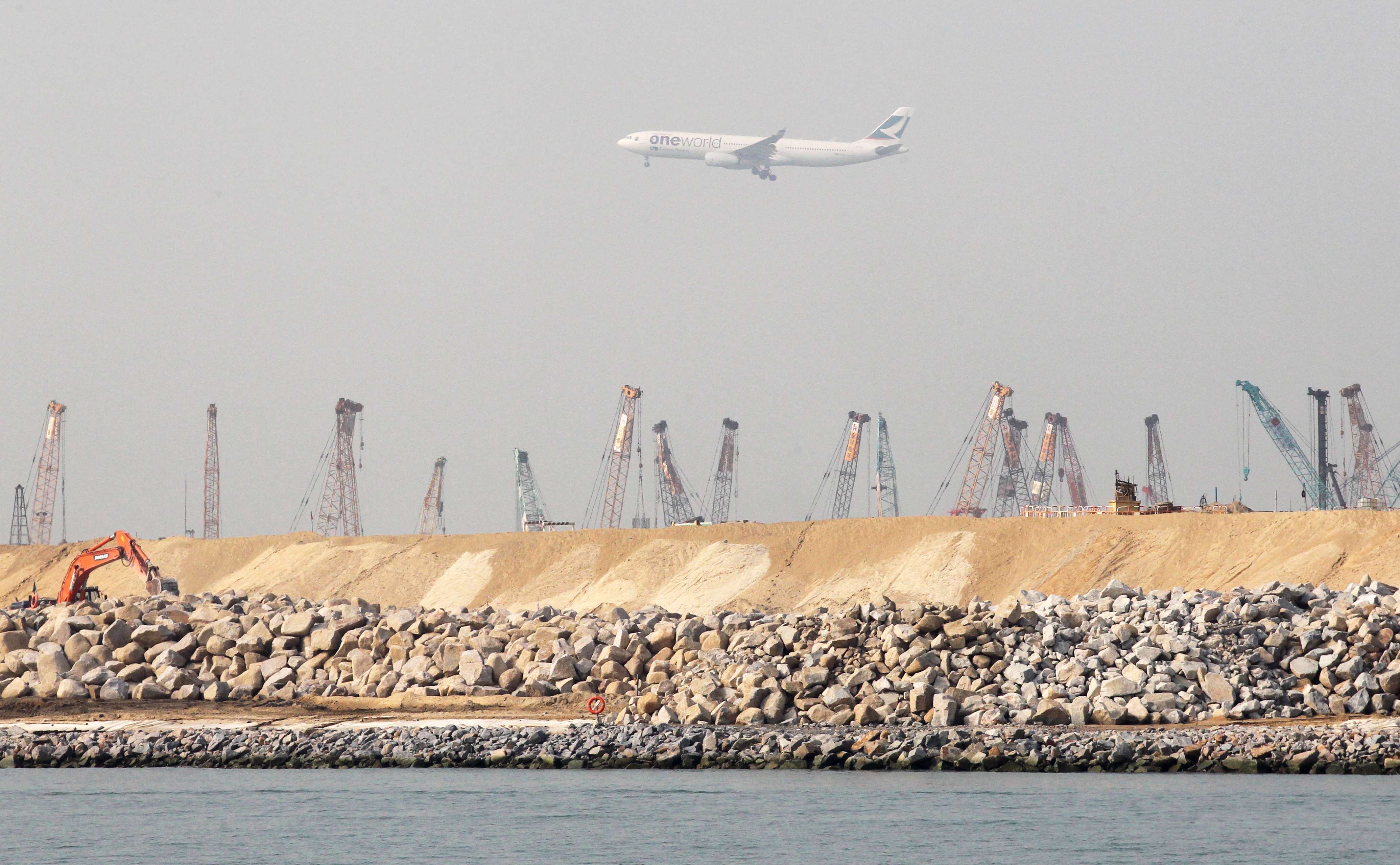 Reclamation works are seen at the construction site of the Hong Kong-Zhuhai-Macau bridge. Photo: Edward Wong