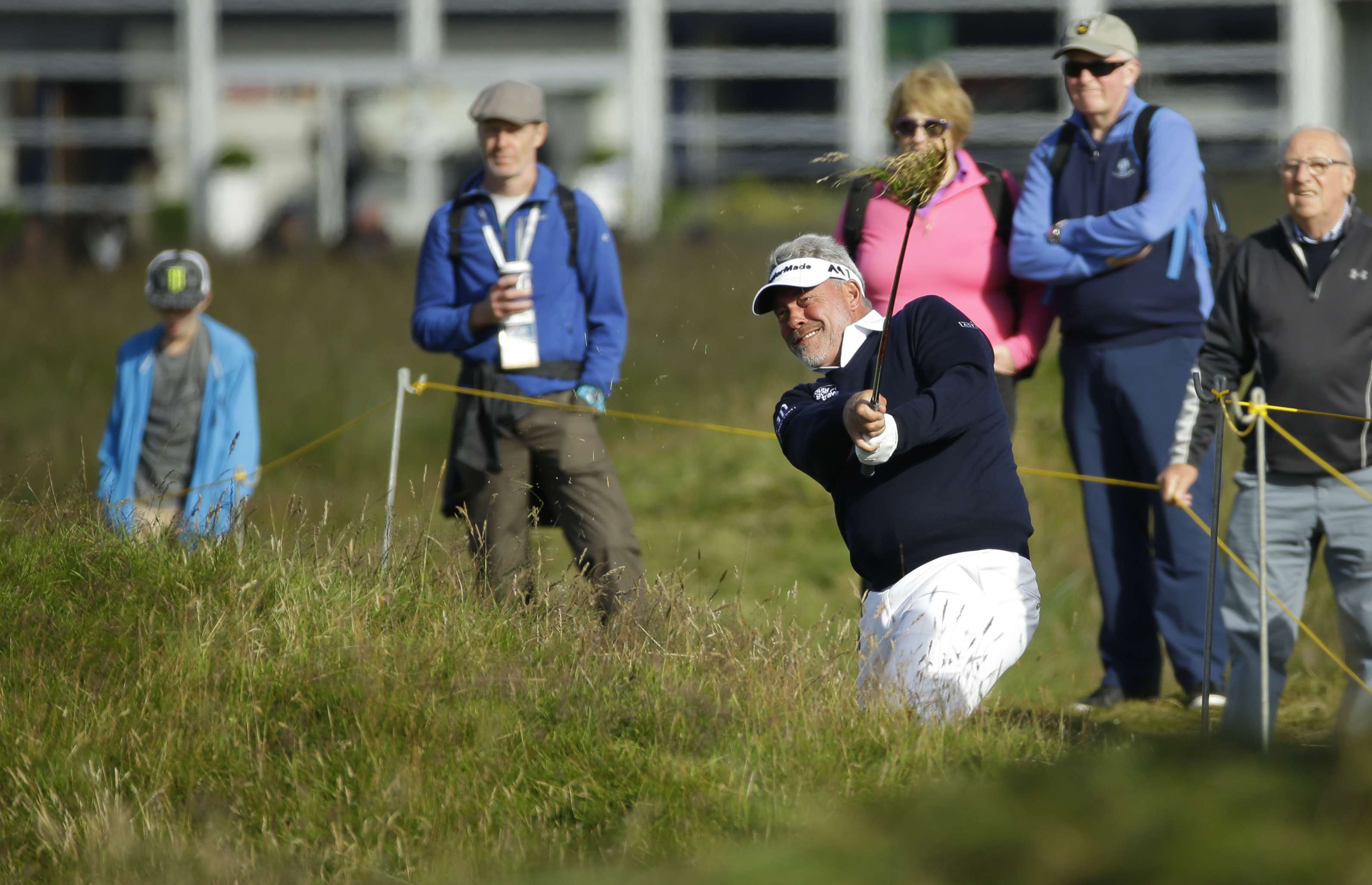 Darren Clarke during the first round of the British Open Golf at the Royal Troon. Photo: AP