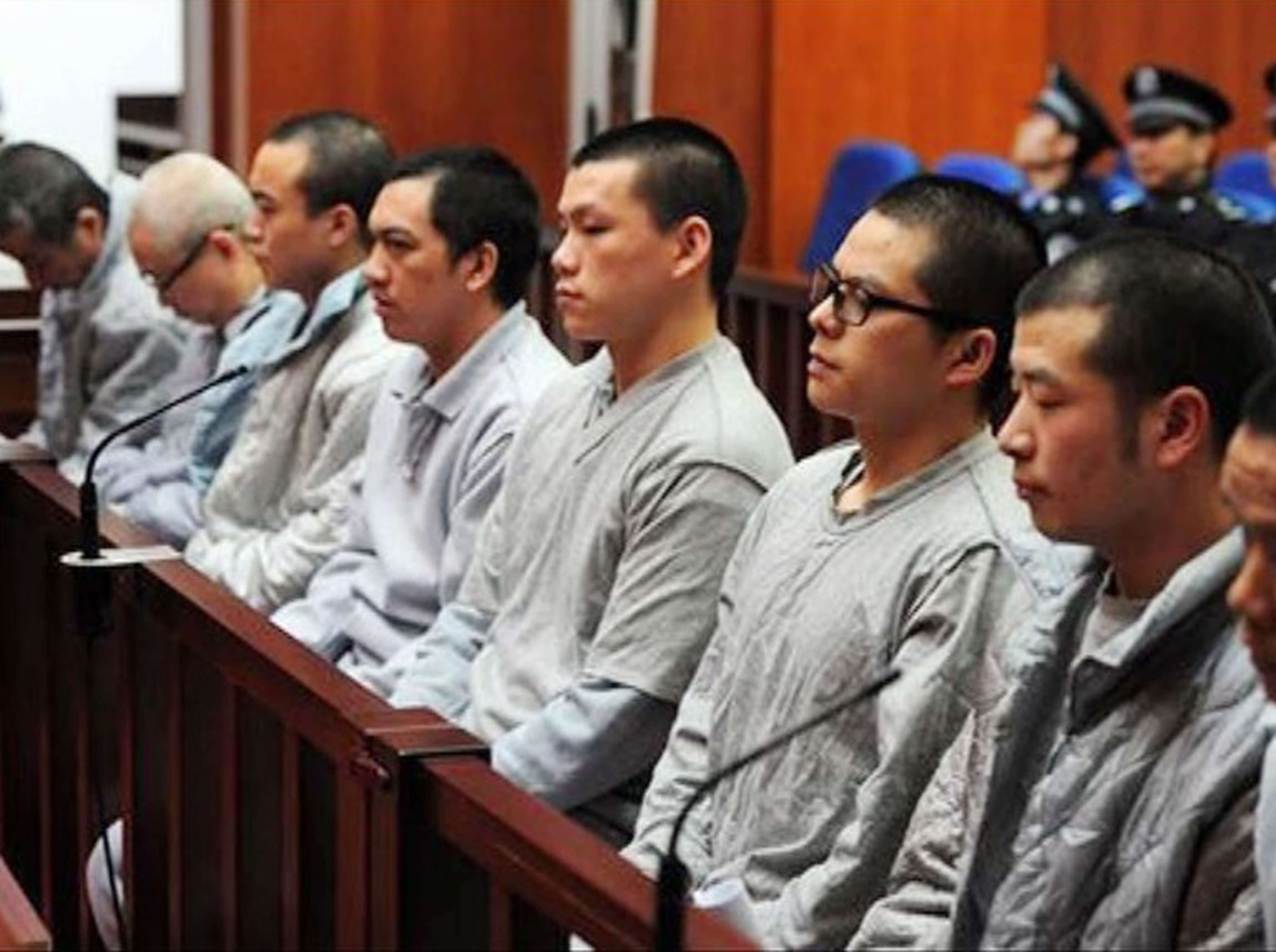 The defendants appearing in Shenzhen Intermediate Court in June. Photo: SCMP Pictures