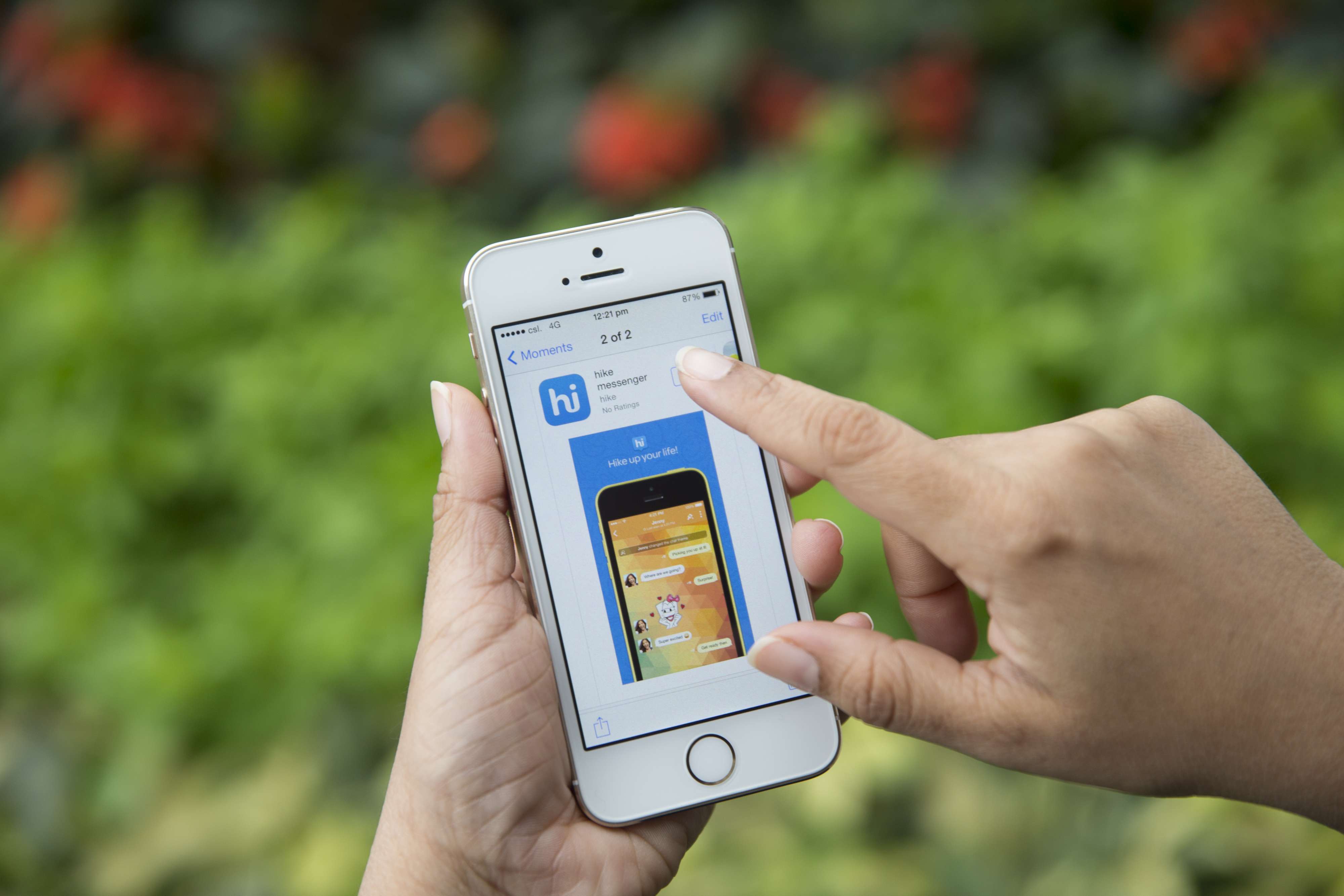 The download page for the Hike Messenger chat application – a competitor to WhatsApp. Photo: Bloomberg