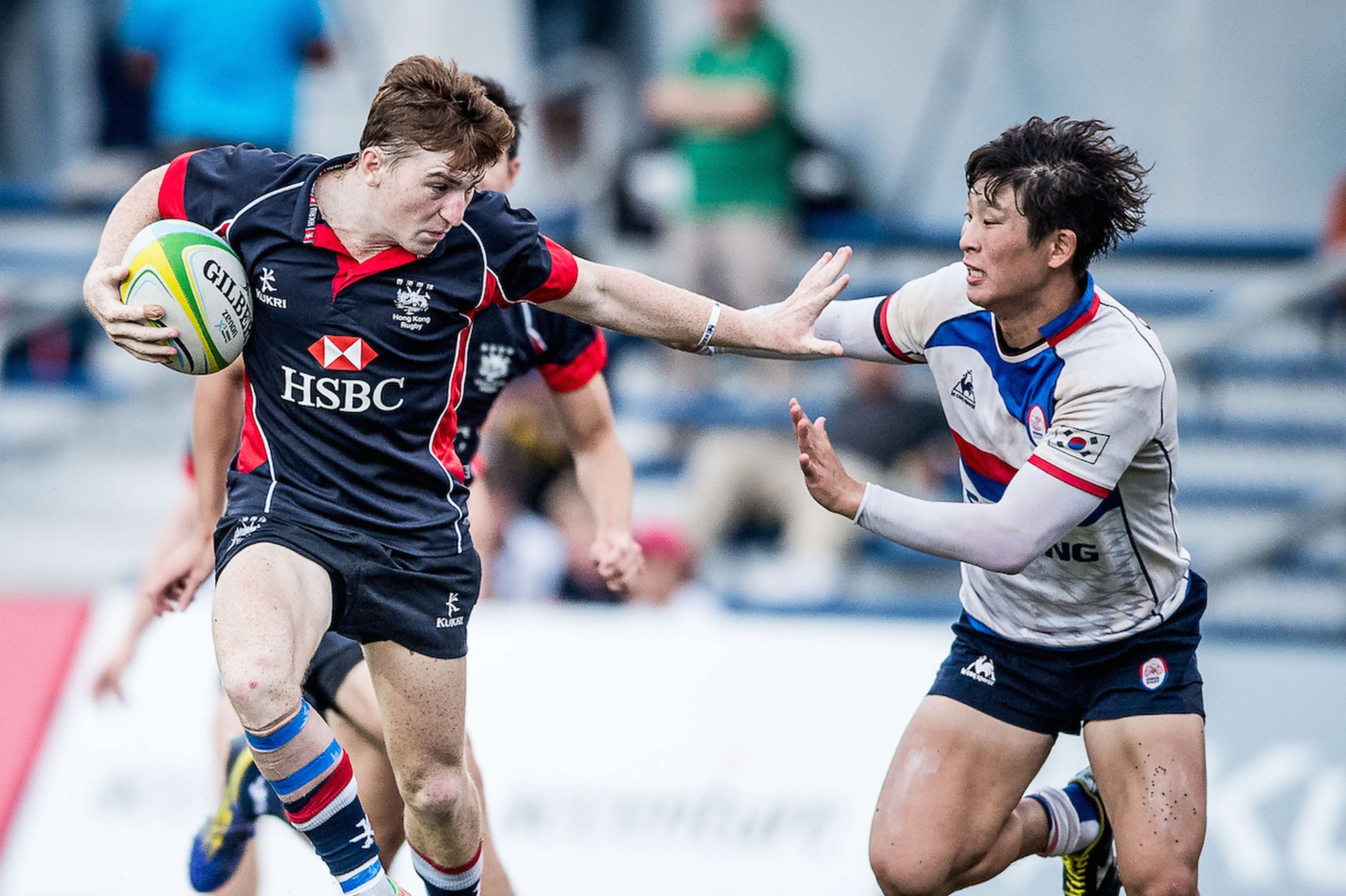 Hugo Stiles (left) during the Asia Rugby Sevens Series. Photo: SCMP Pictures