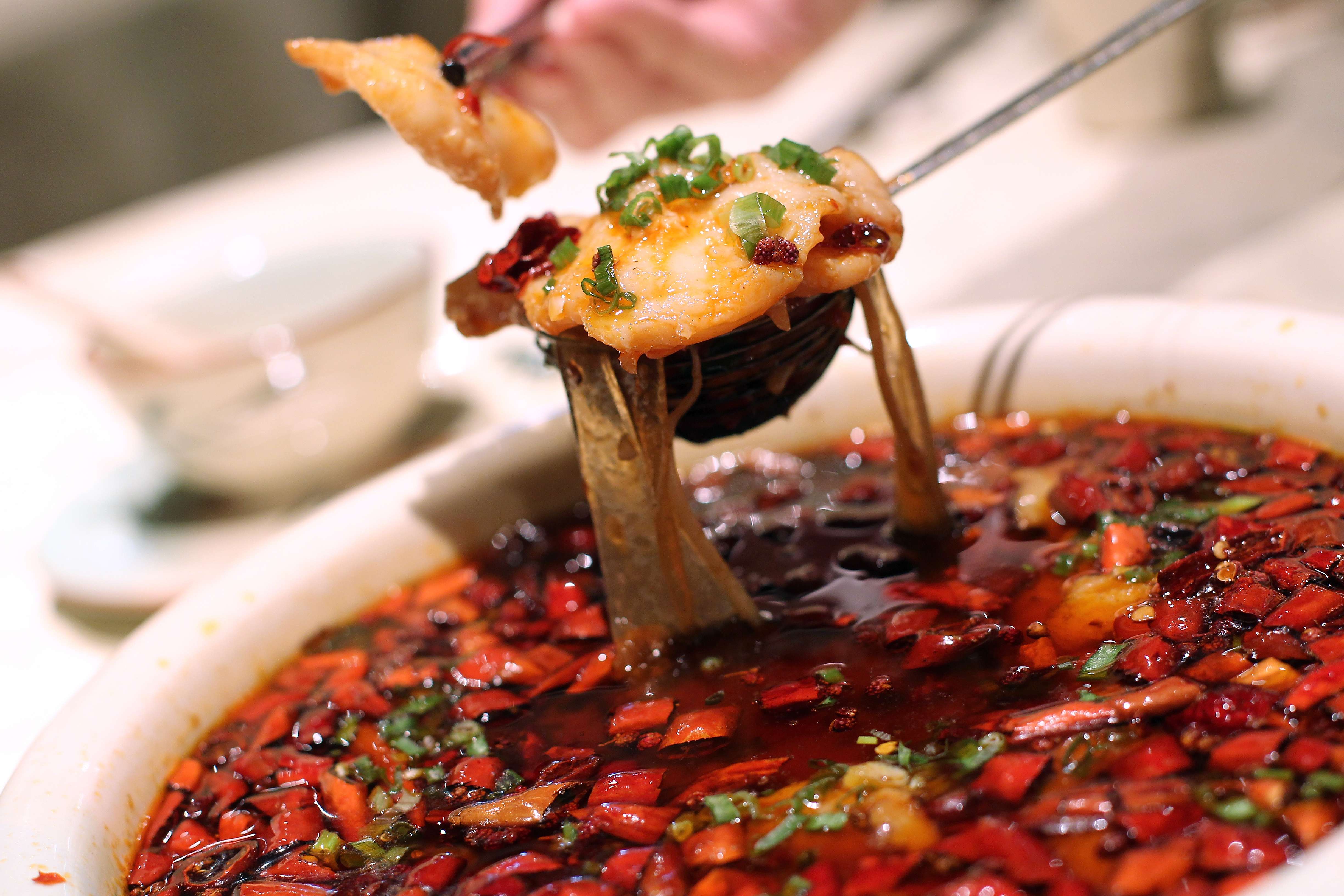 Poached fish in hot chilli oil by Sijie Sichuan Restaurant in Causeway Bay, Hong Kong. File photo