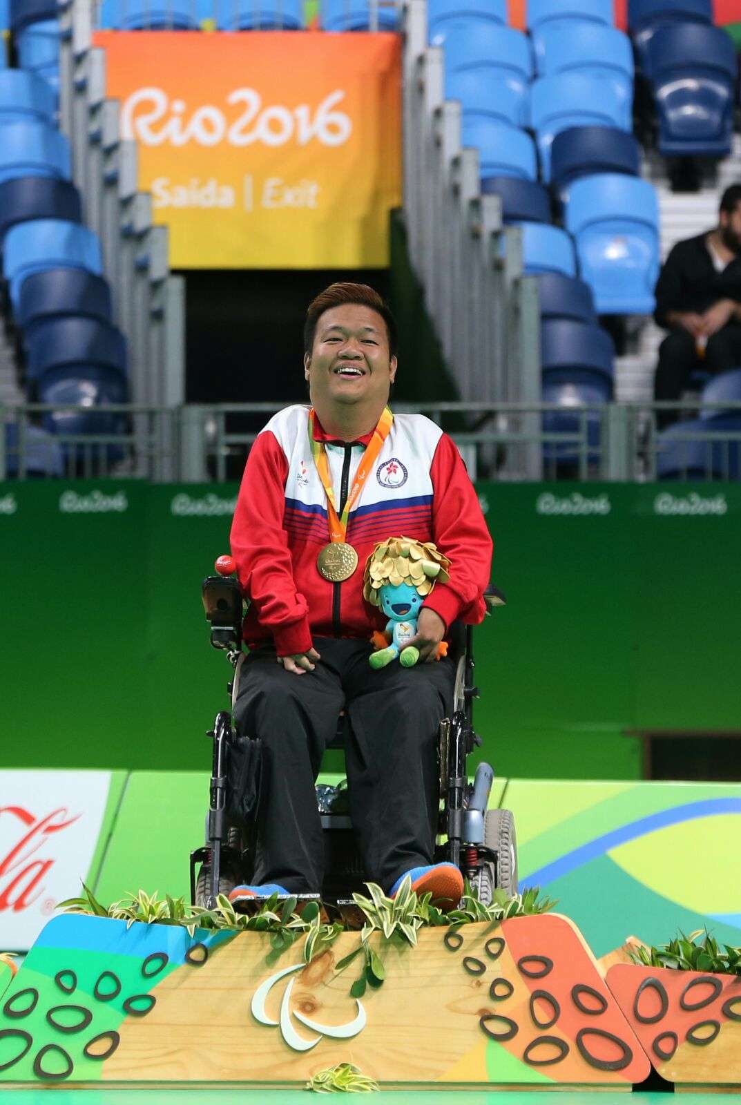 Leung Yuk-wing with his Paralympic Games boccia gold medal. Photo: SCMP Pictures