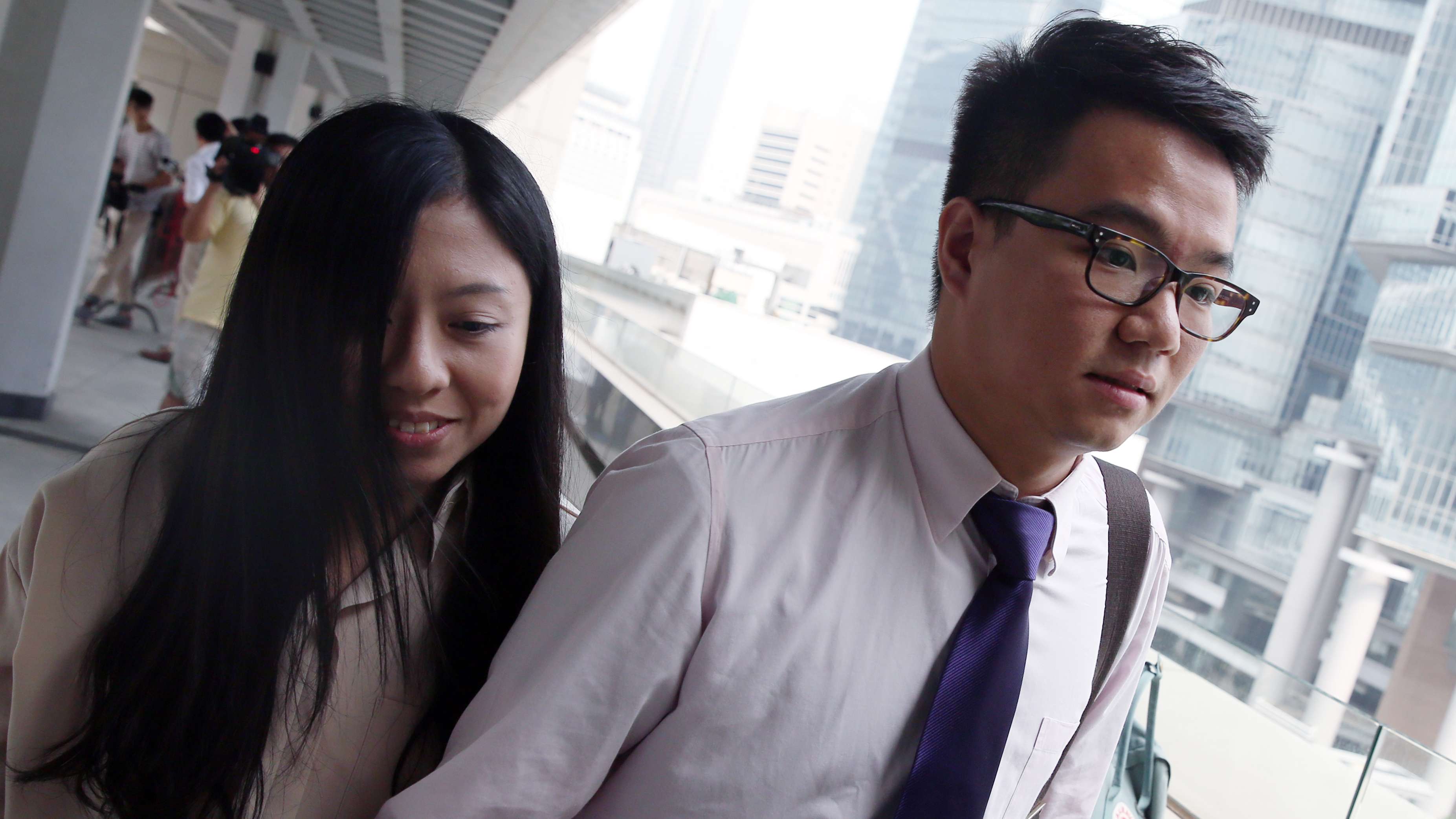 Ng Lai-ying and boyfriend Kwong Chun-lung at the High Court in Admiralty. Photo: Sam Tsang