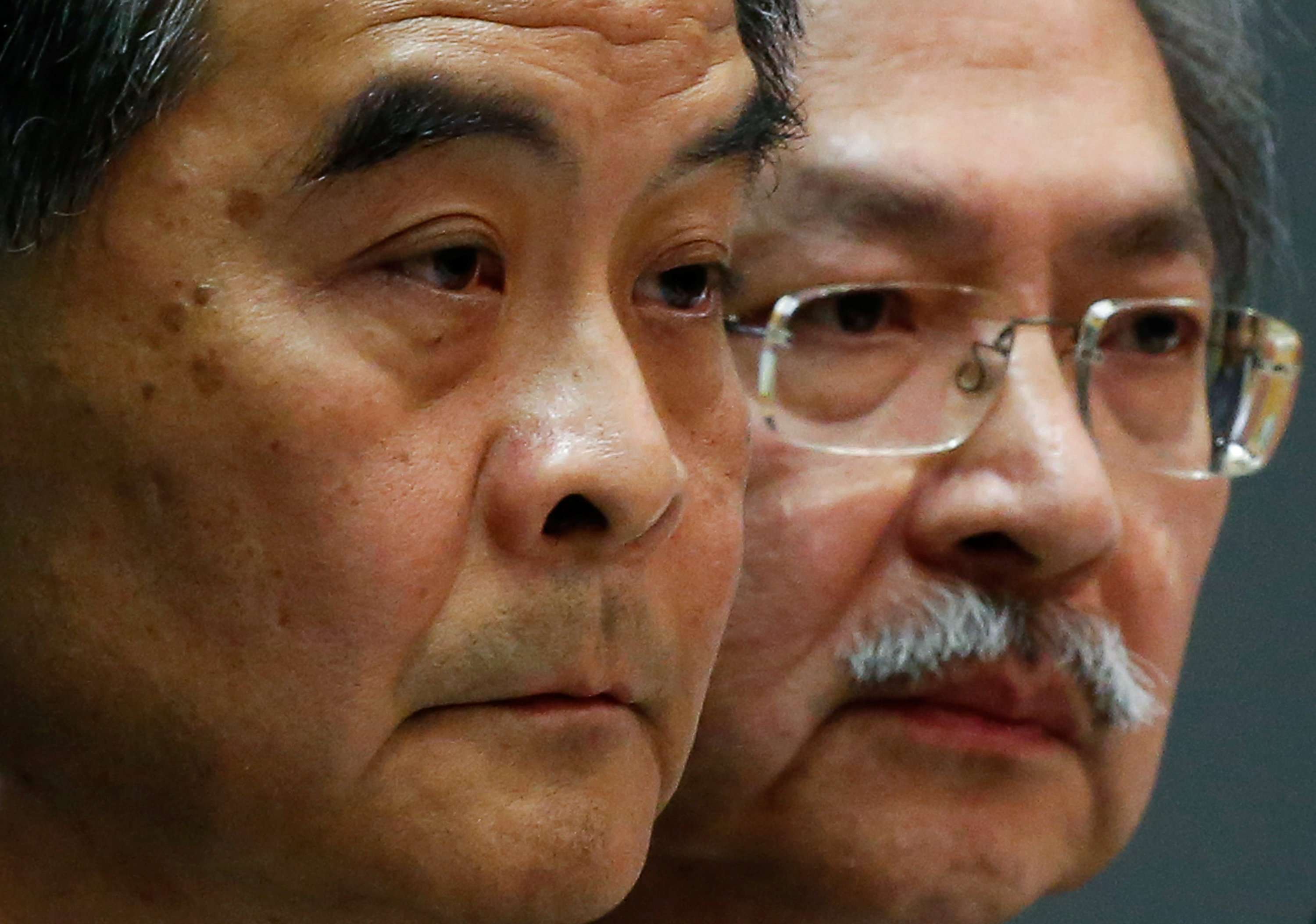 Hong Kong Chief Executive Leung Chun-ying, left, and Financial Secretary John Tsang. Photo: Reuters