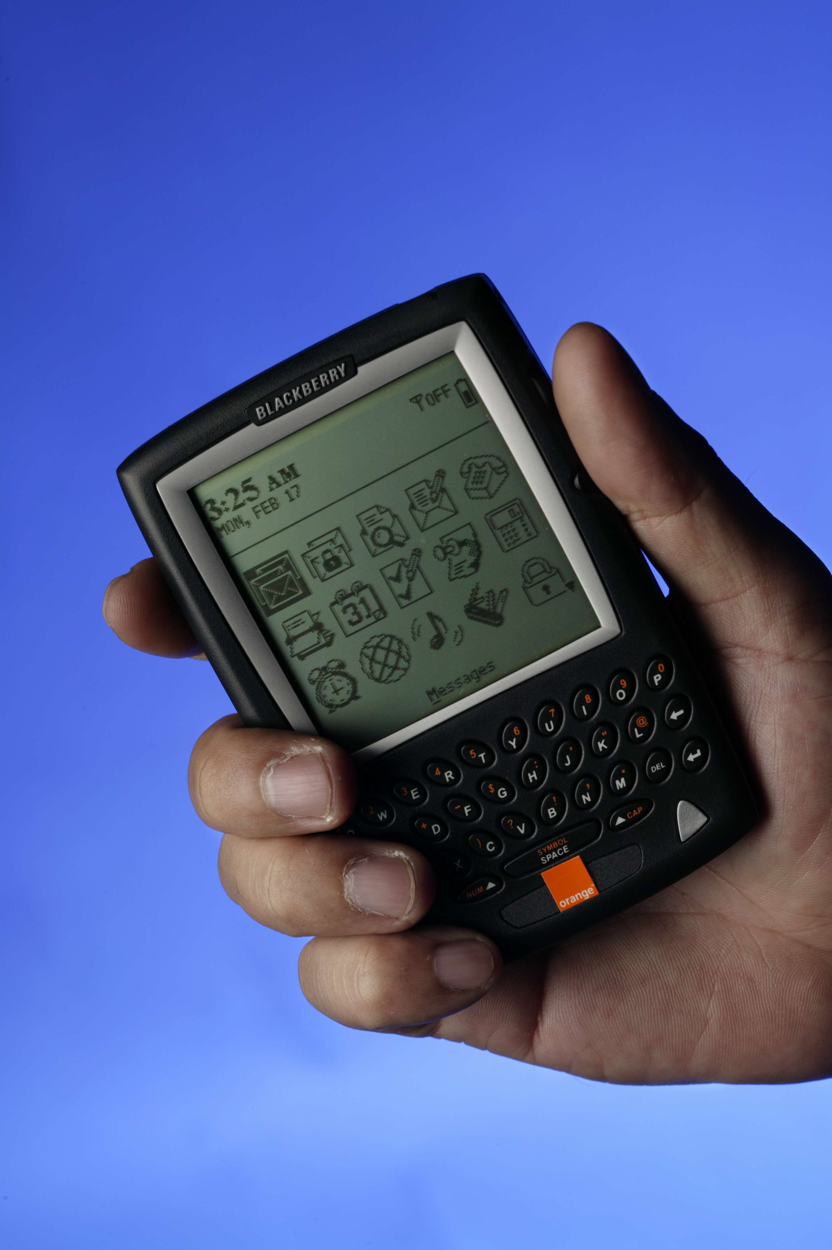 A February 2003 studio shot of a BlackBerry handset, with its iconic keyboard. Photo: SCMP Picture