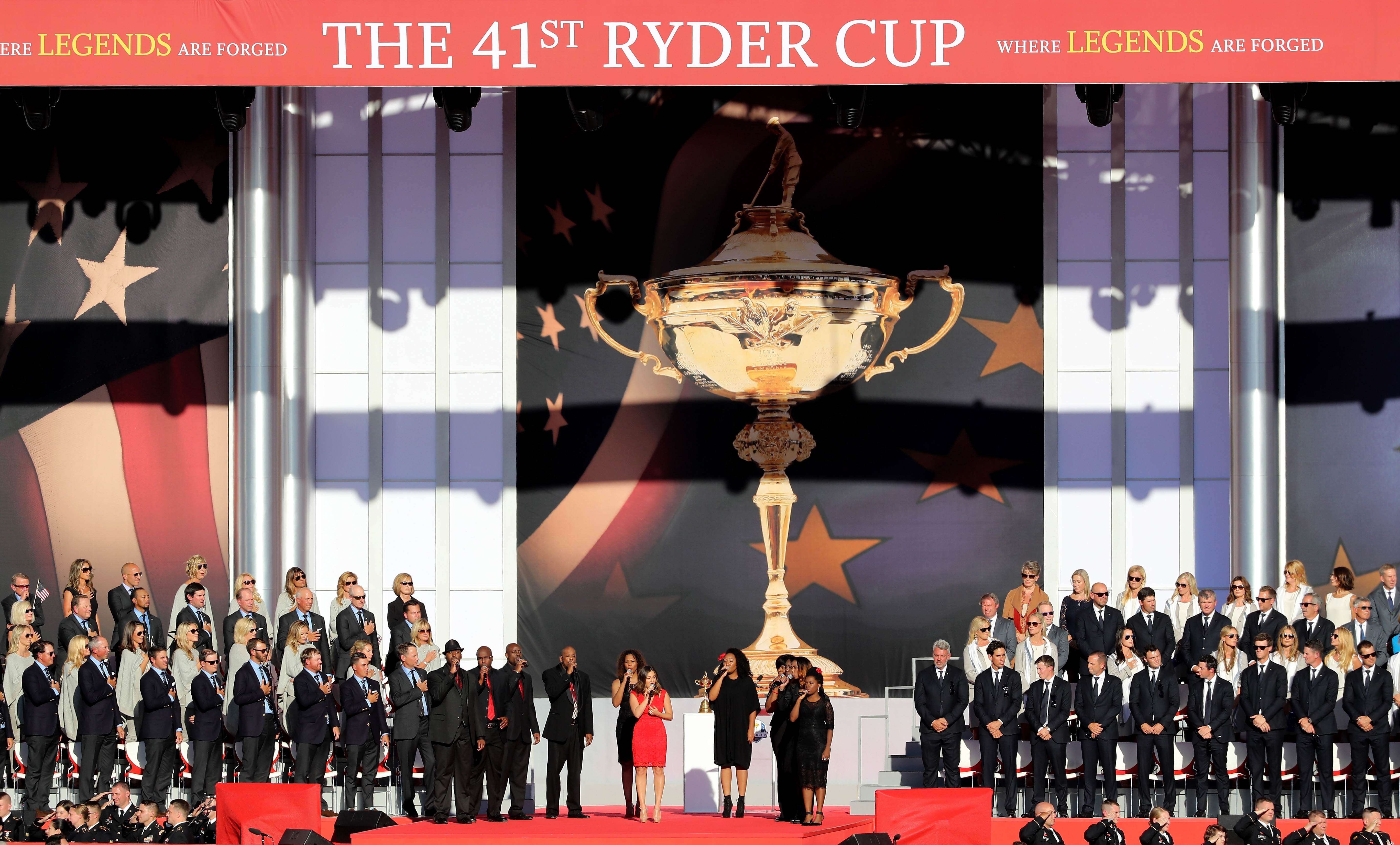The 2016 Ryder Cup Opening Ceremony was held on Thursday at Hazeltine National Golf Club. Photo: AFP
