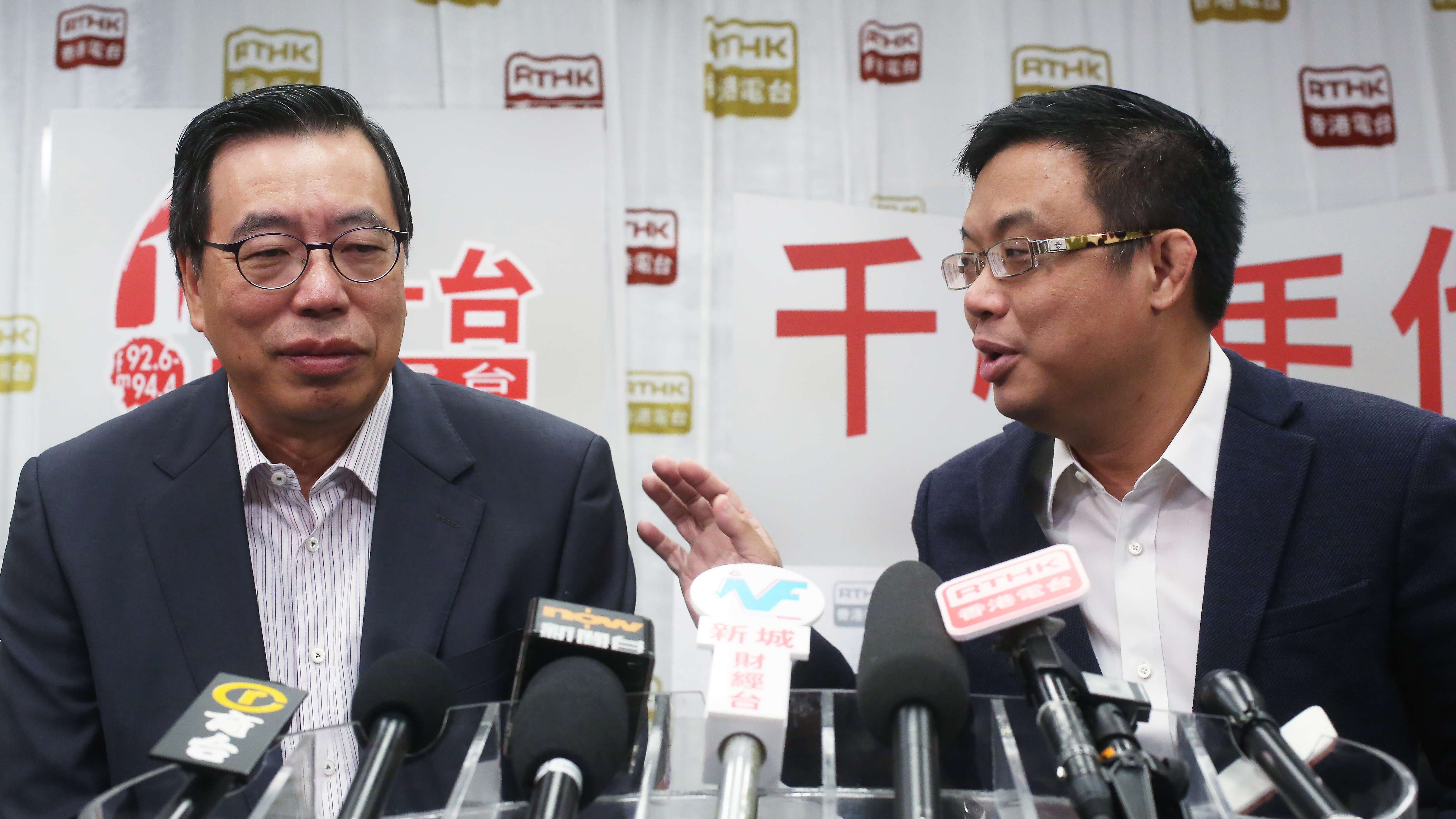 Rival contenders for the Legco presidency Andrew Leung (left) and James To. Photo: Edward Wong