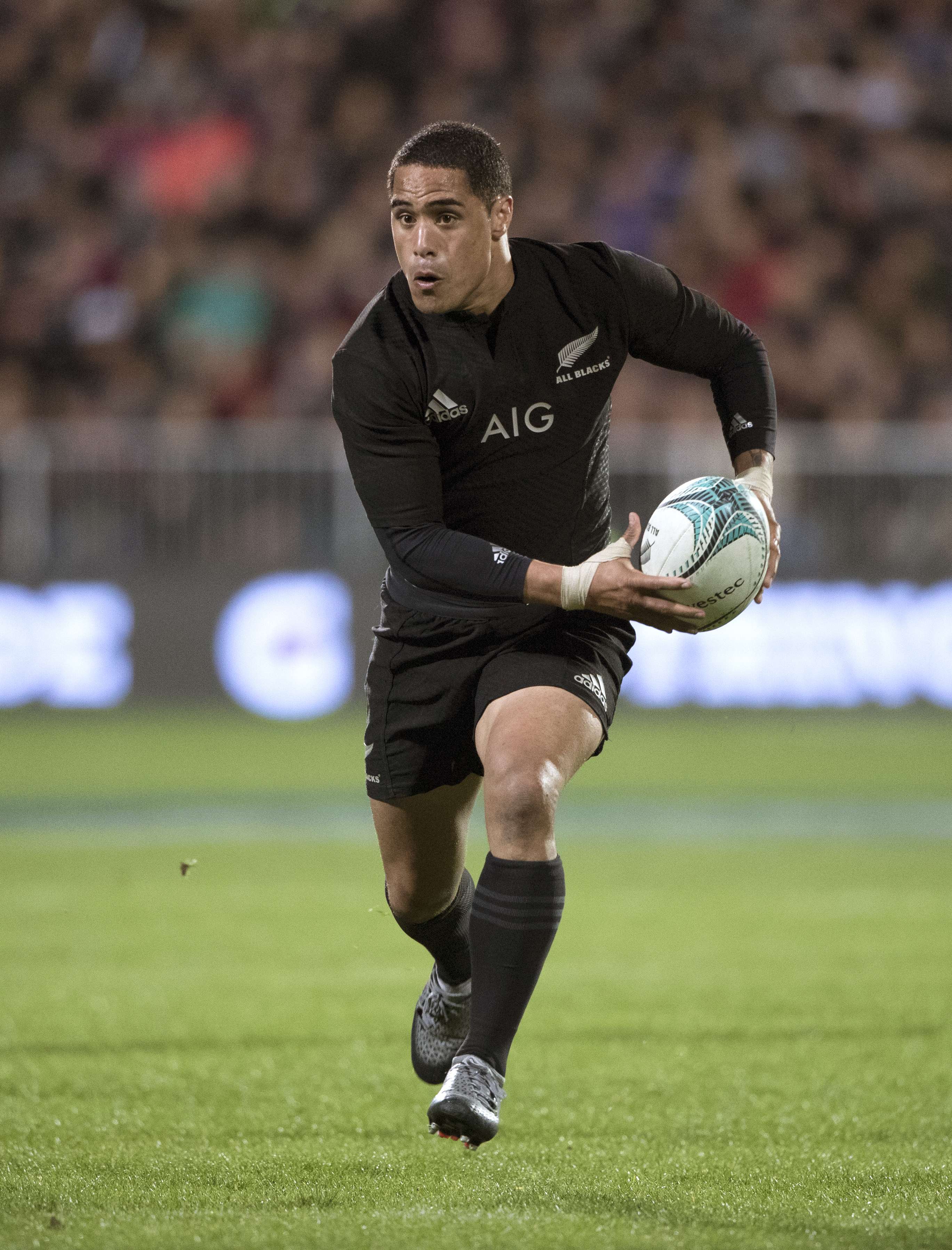 Aaron Smith runs against South Africa during a Rugby Championship test match in September. Photo: AP