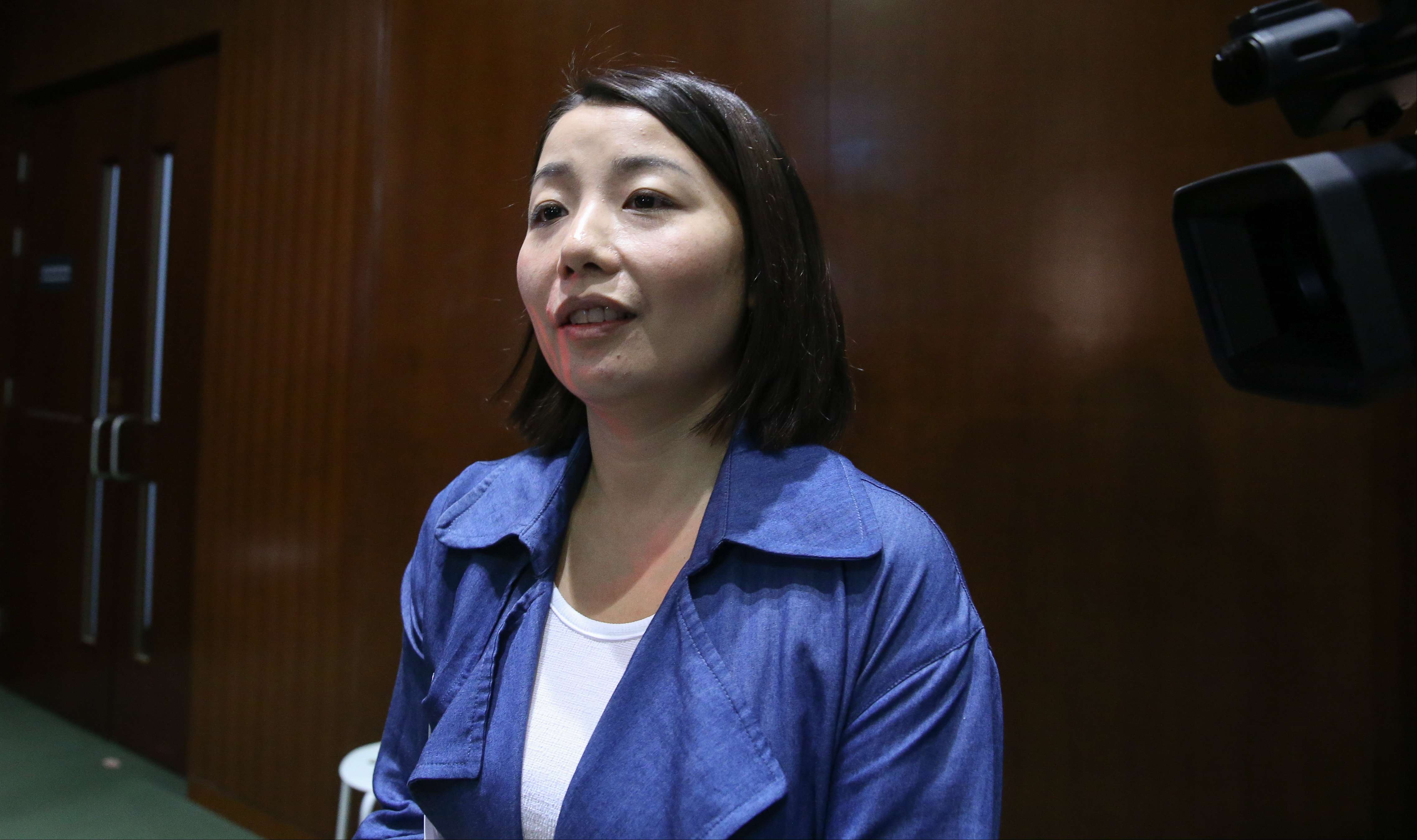 Lau Siu-lai of Democracy Groundwork in the Legco building on Wednesday. Photo: Sam Tsang