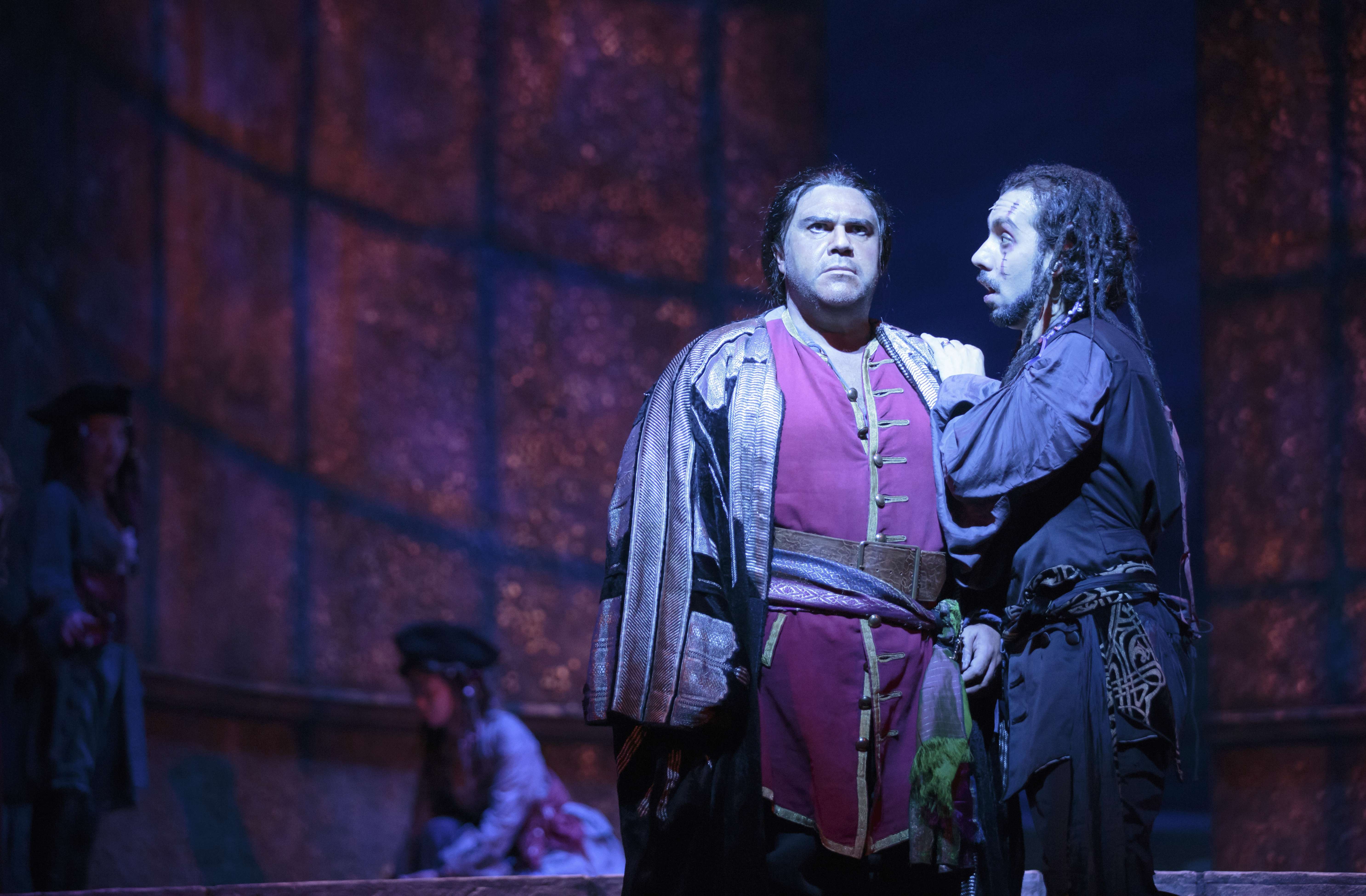 Iago (Matias Tosi, right) and Otello (Carlo Ventre) in a still from the play. Photos: Opera Hong Kong