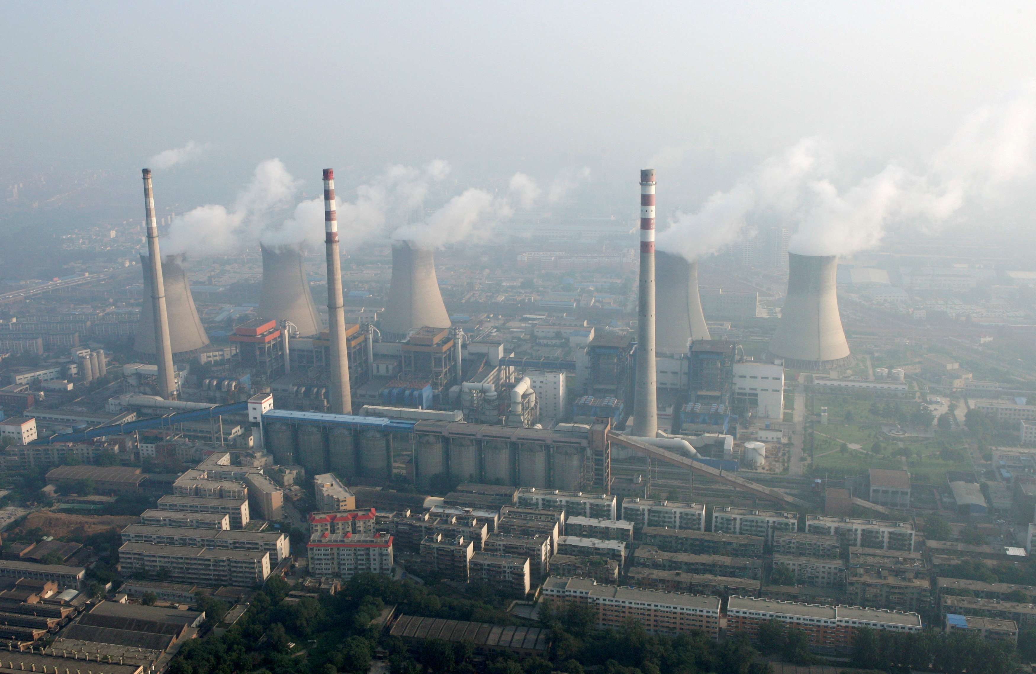 A file picture of pollution produced by a coal-fuelled power station in Zhengzhou. Use of coal has fallen as China’s economy slows. Photo: Reuters