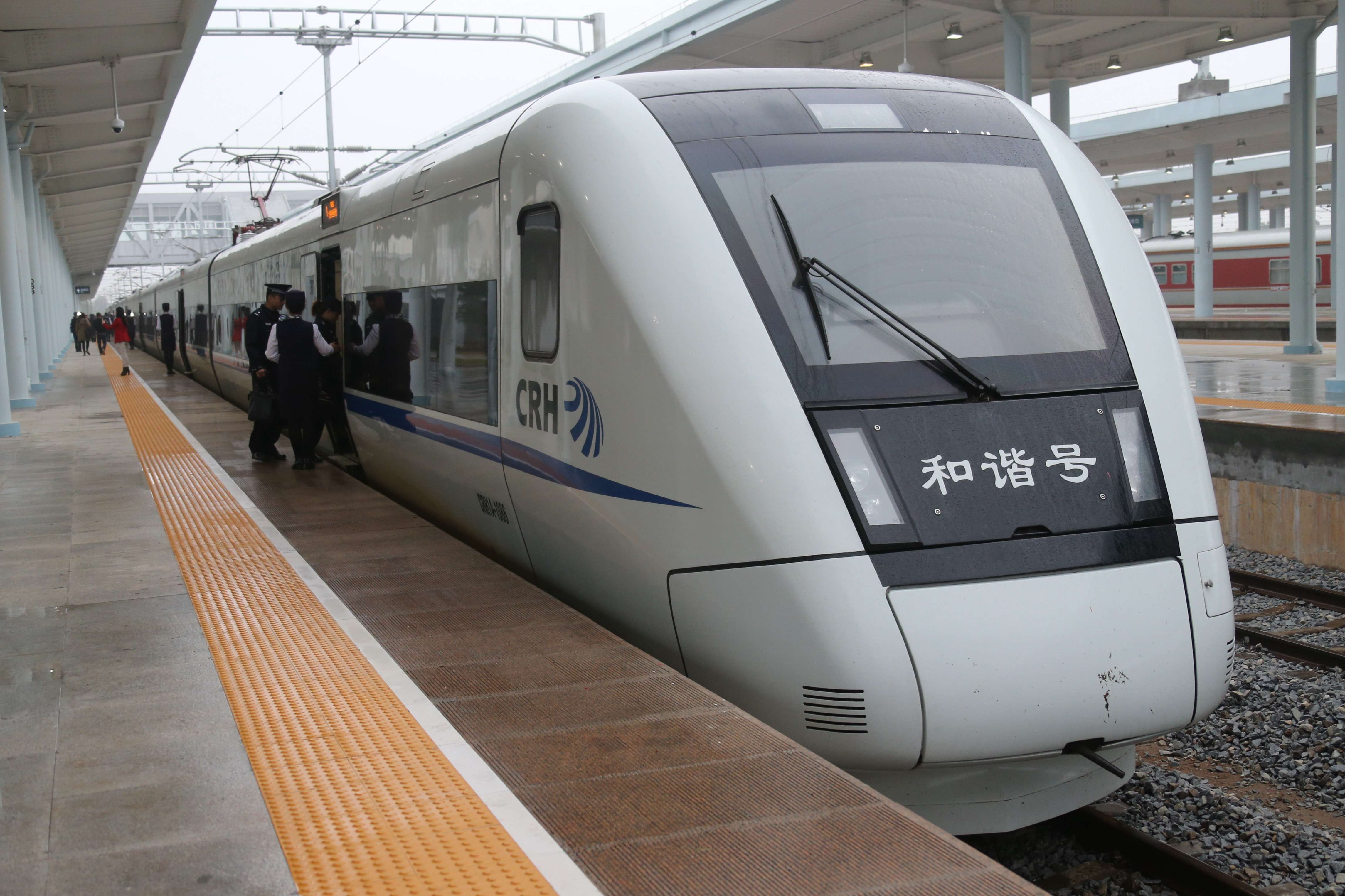 A bullet train at Haikou station in Hainan province.The railway is among formerly “untouchable”, strategic and SOE-dominated sectors being opened up for mixed ownership as part of a pilot reform programme in China. Photo: Xinhua