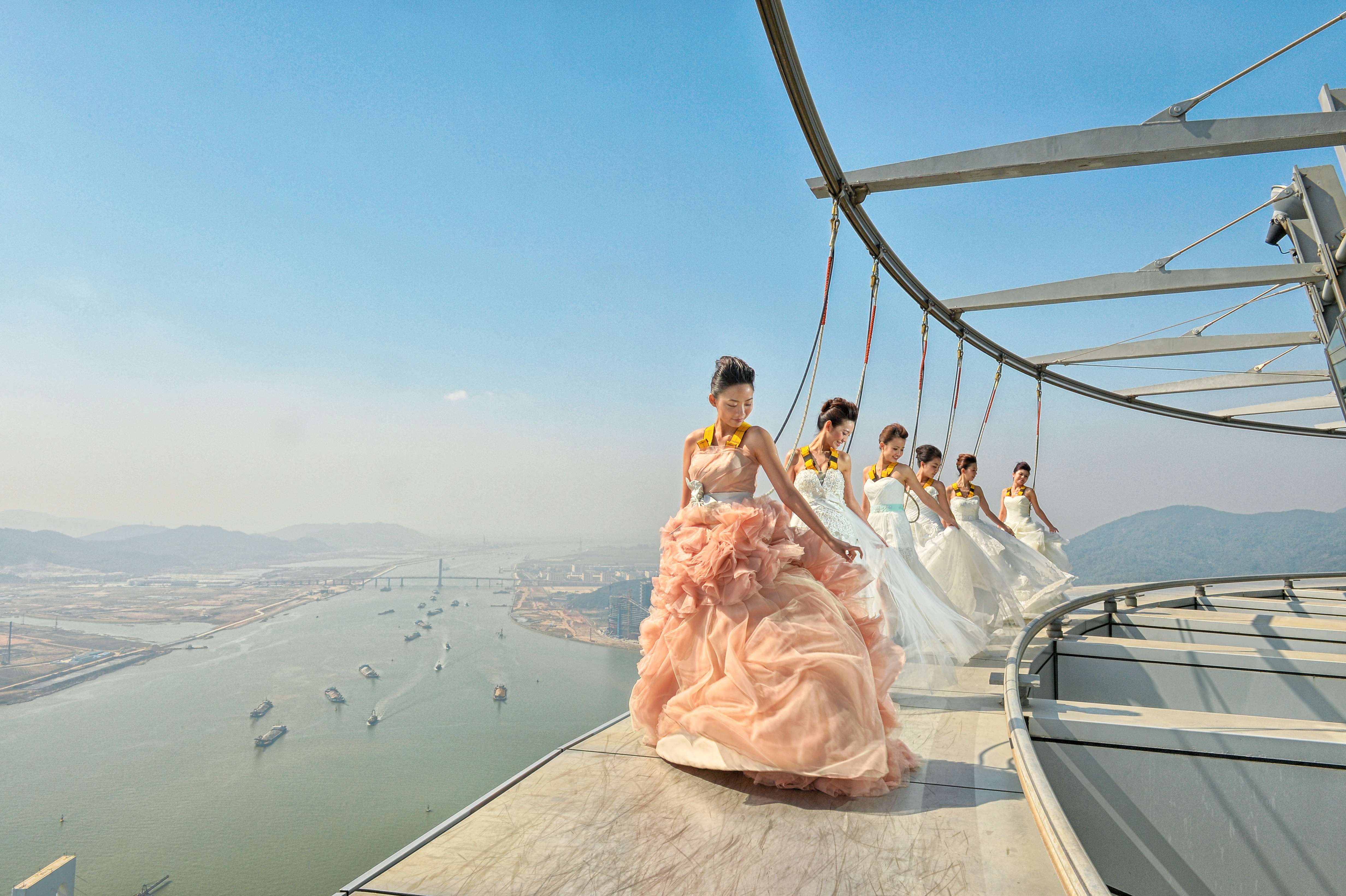 The Skywalk at Macau Tower offers a stunning backdrop for weddings.