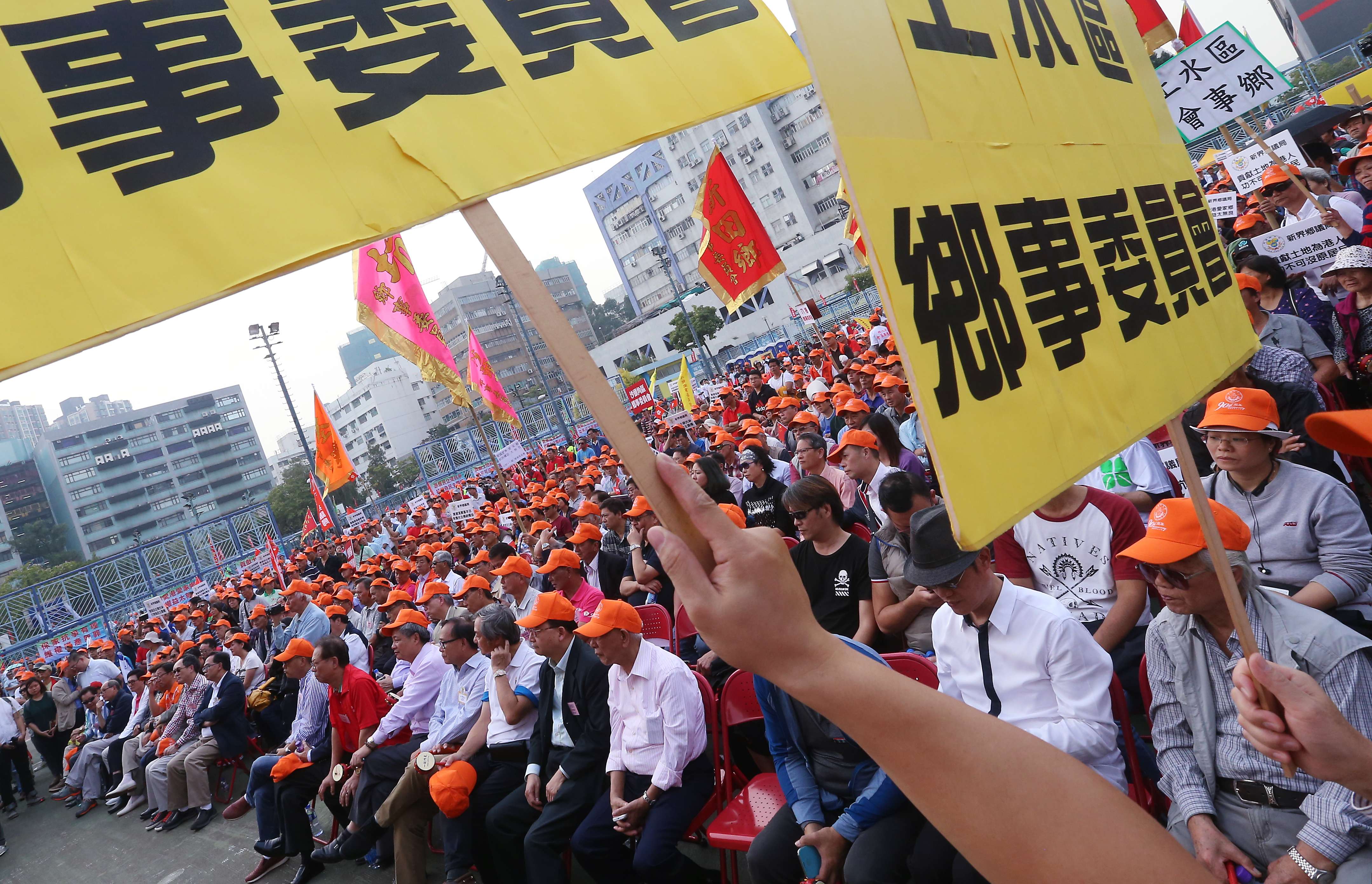 A rally organised by the Heung Yee Kuk took place in Yuen Long on Sunday. Photo: K.Y. Cheng