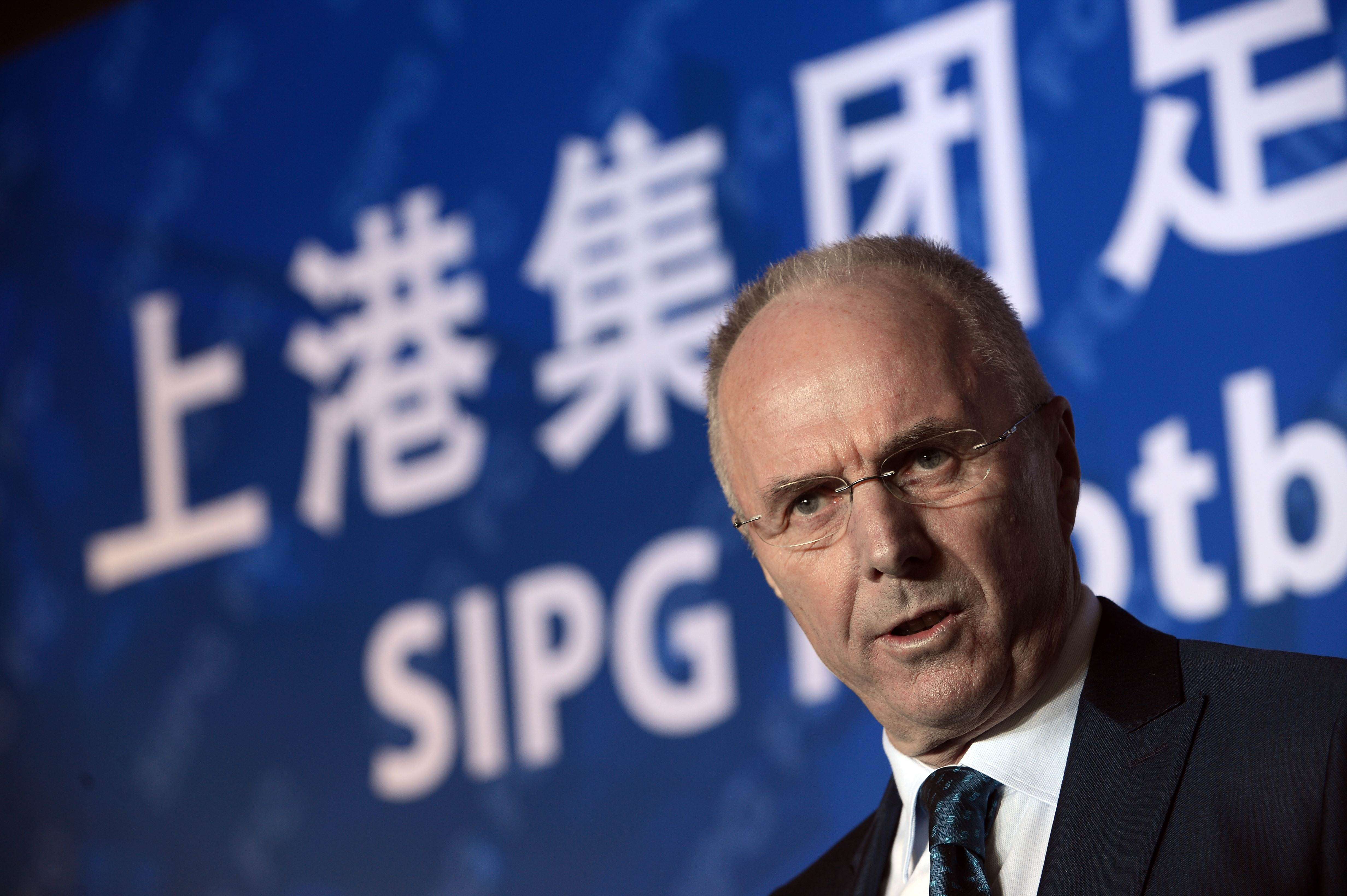 Former Shanghai SIPG manager Sven-Goran Eriksson has been named as the new manager of Shanghai SIPG in the second-tier of Chinese soccer. Photo: AFP