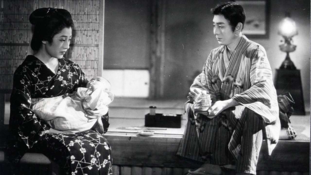 Kakuko Mori and Shotaro Hanayagi in The Story of the Last Chrysanthemums, directed by Kenji Mizoguchi.