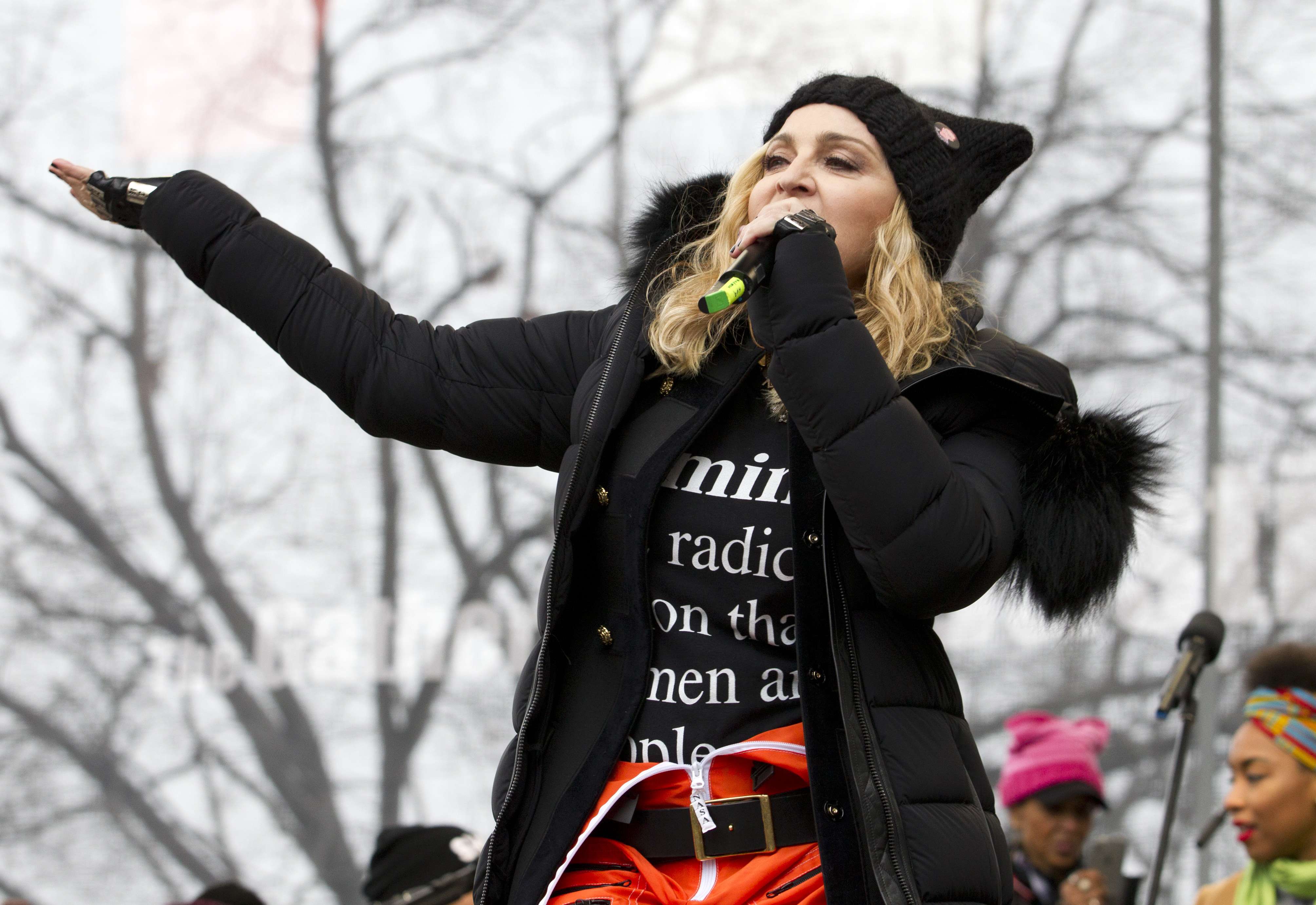 Madonna performs during the Women's March in Washington. Photo: AFP