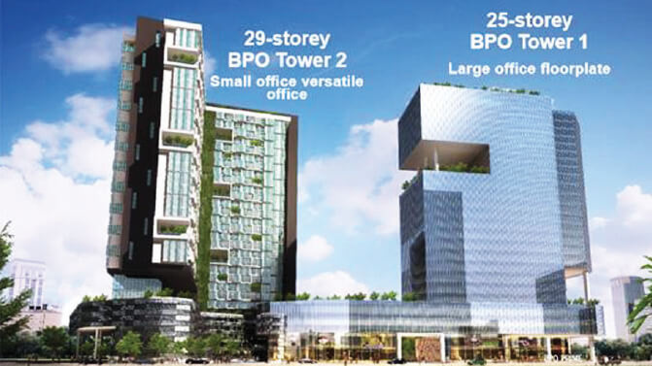 An artist’s impression of BPO Prime. With a gross development value of US$290 million in Bayan Baru, Penang, the project was to be completed in 2019. However, it has been postponed indefinitely, inadvertently pushing back the commencement of the PITP project too. Photo: The Edge