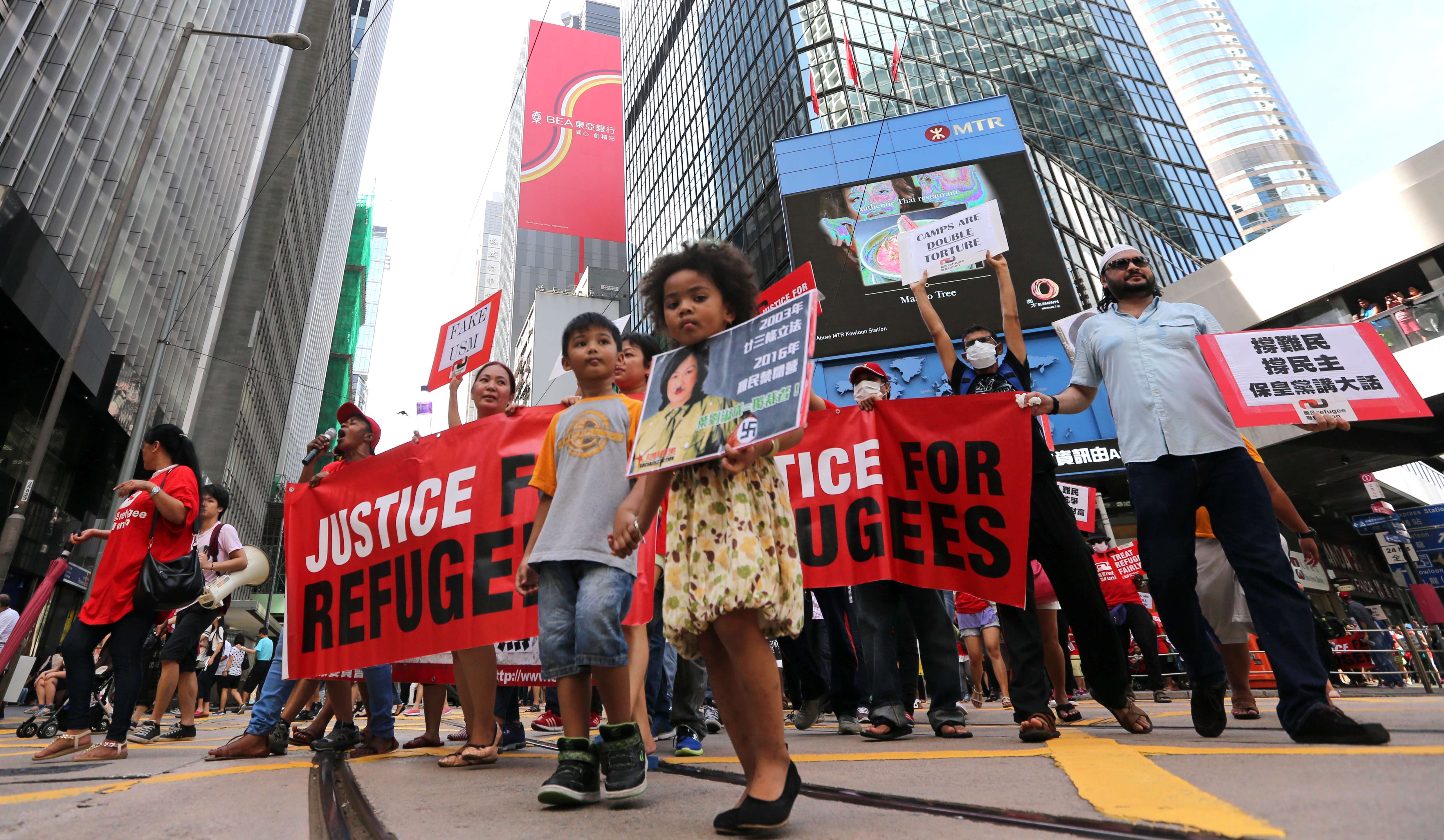 Children at a rally in support of World Refugee Day, in Central last June 20. Photo: Edward Wong