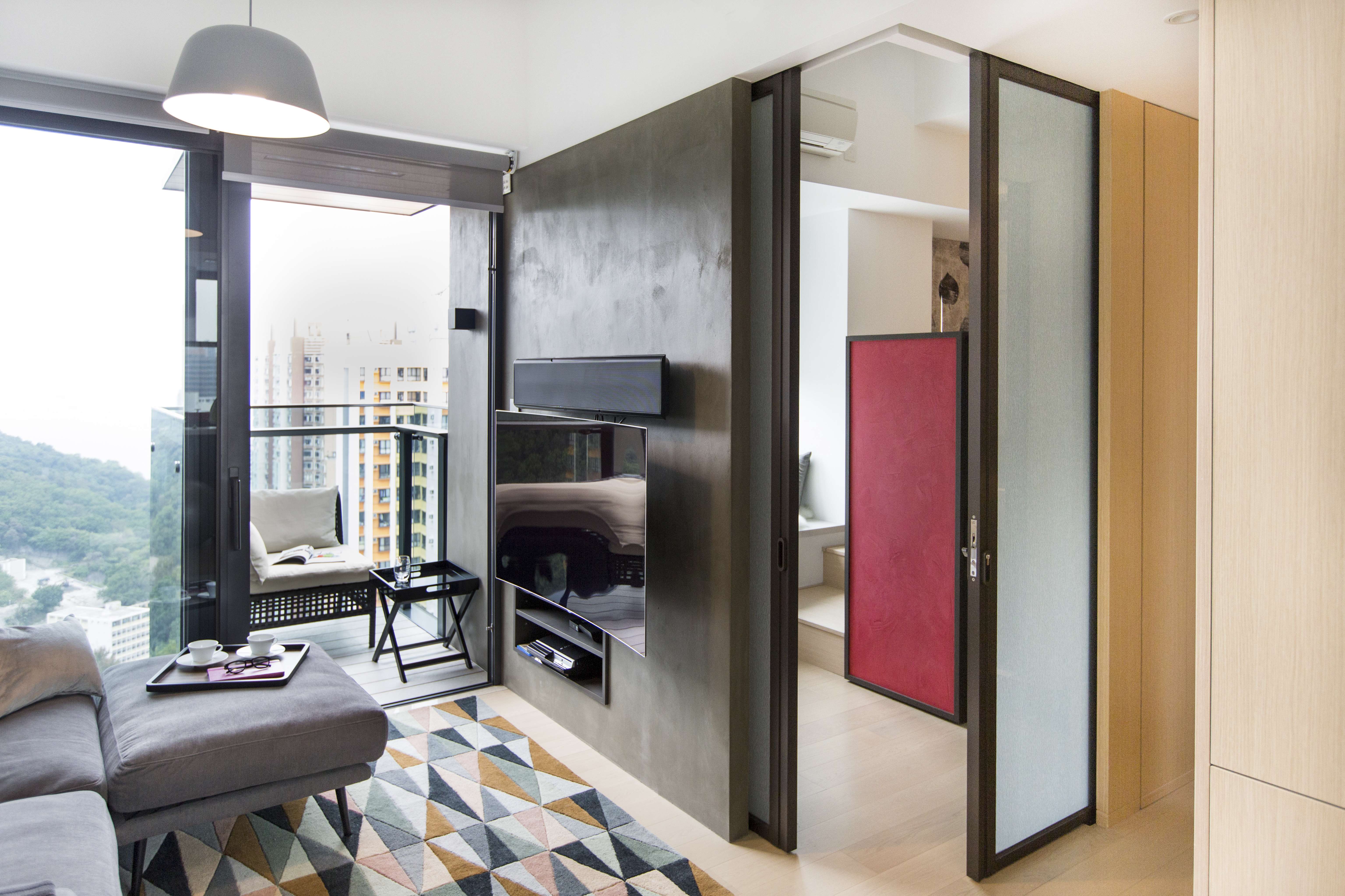 At 540 square feet, it may not be the most spacious but this Kennedy Town apartment boasts a sizeable bedroom, a walk-in wardrobe and plenty of storage, the highlight of which is the cabinet that houses the owner’s designer-shoe collection
