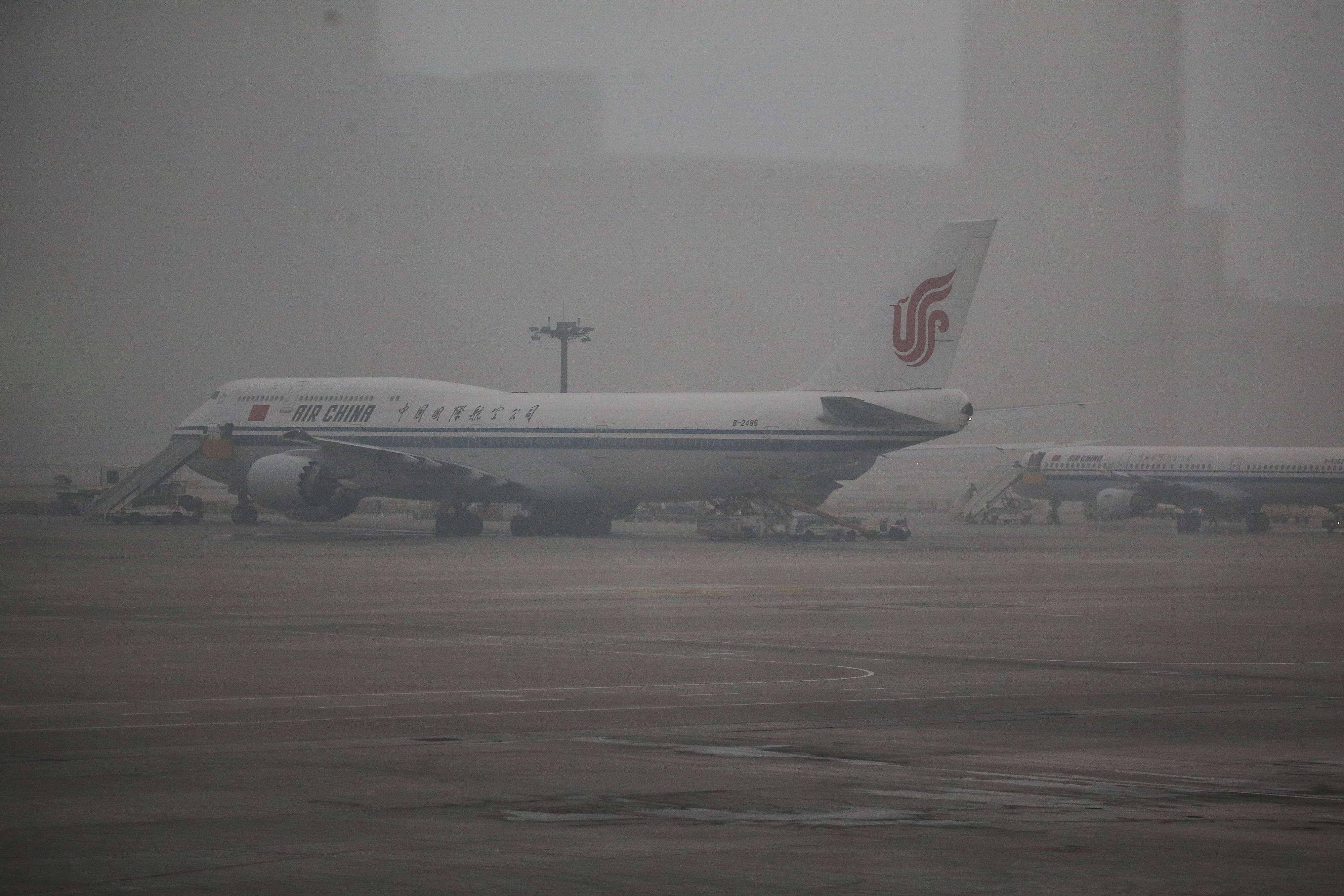 December 16, 2016, Beijing Airport. One of the worst days of the year for visibility in the city and its air quality. Photo: SCMP