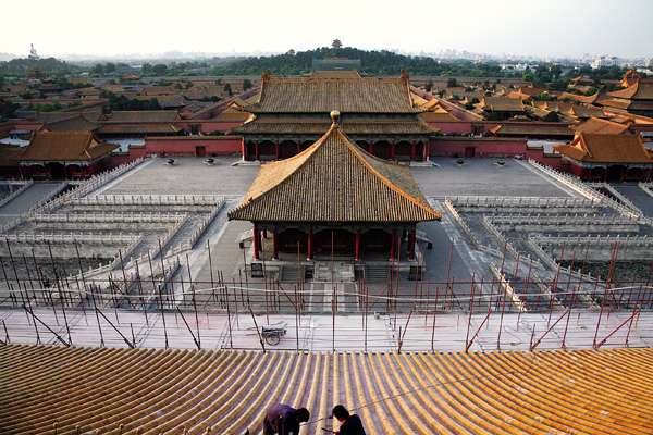 A file picture of renovation work underway at the Forbidden City in Beijing. Photo: Handout
