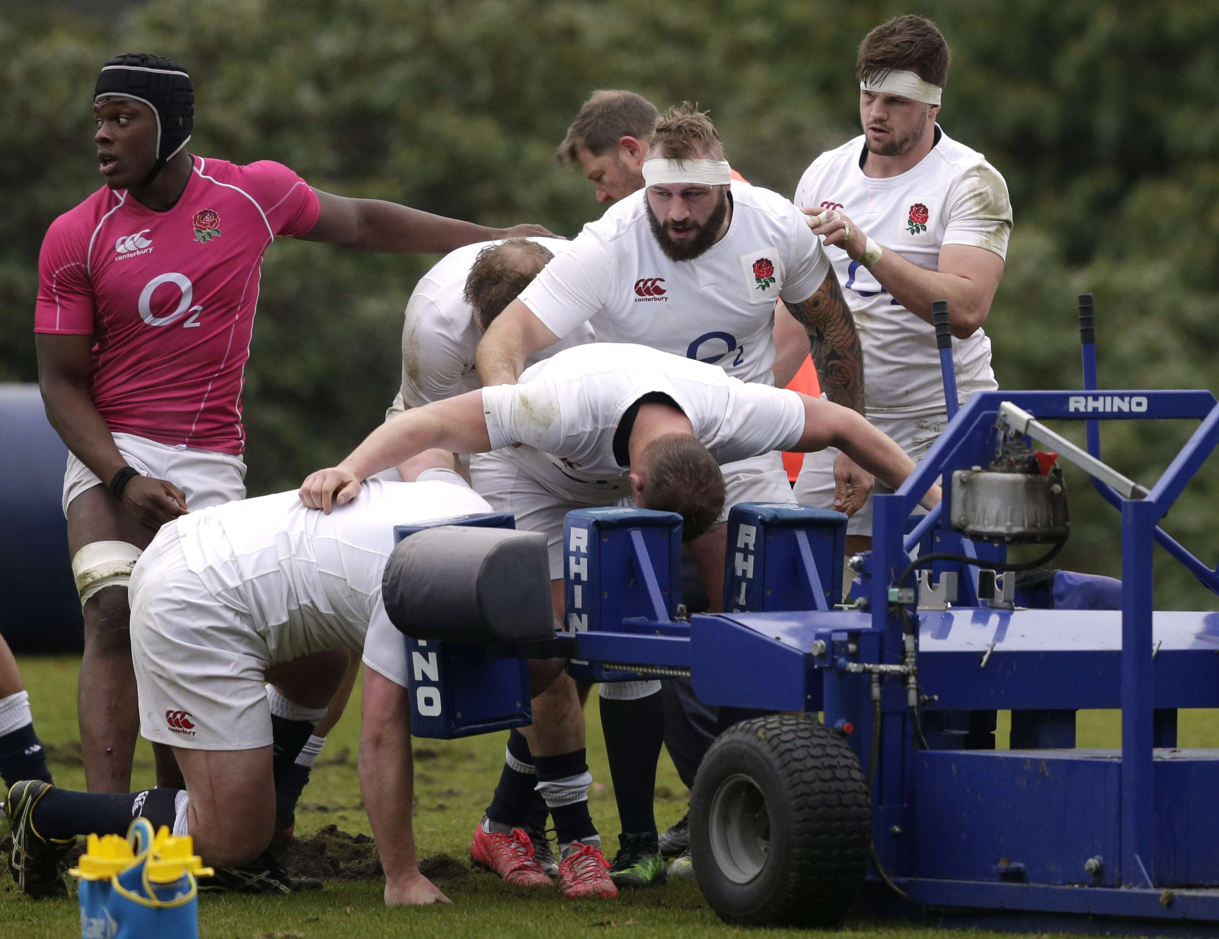 Jack Clifford (right) during training. Photo: Reuters