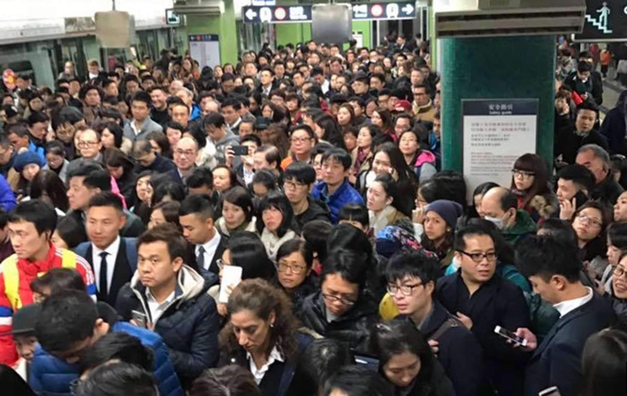 The Tsim Sha Tsui MTR station was a scene of chaos on Friday with commuters trying to extinguish flames on other passengers. Photo: Facebook