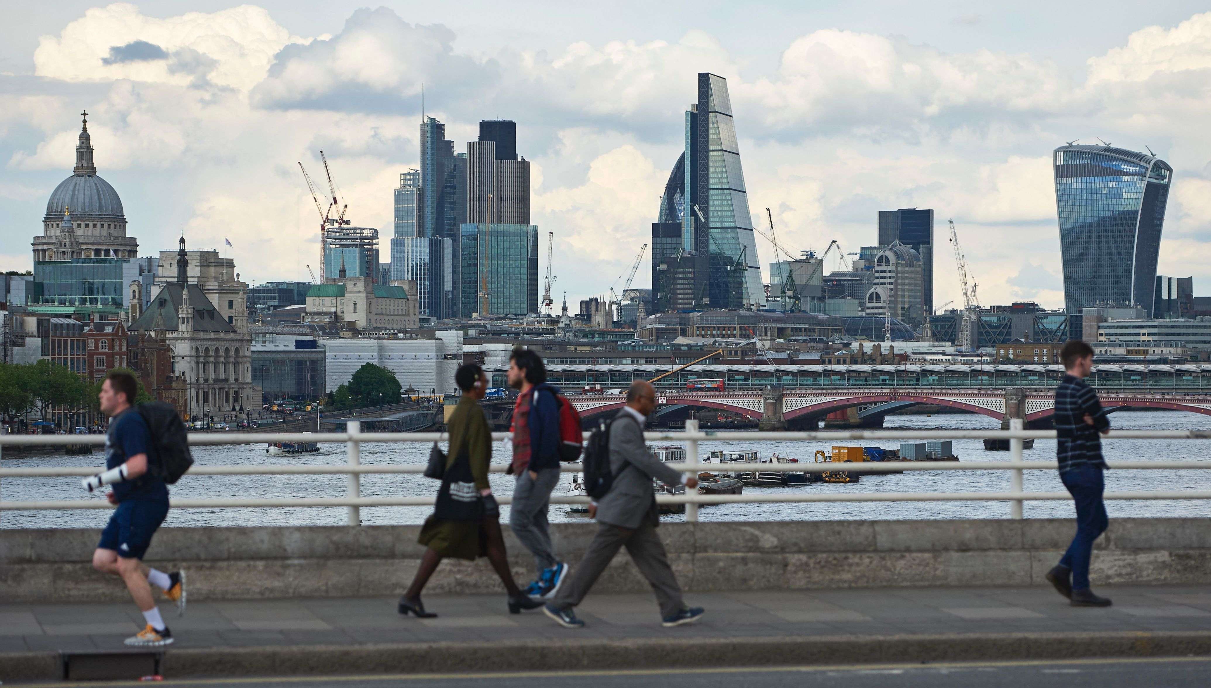 The City of London skyline as seen from Waterloo Bridge in central London last May, a month before the UK voted to separate from the EU. Photo: AFP