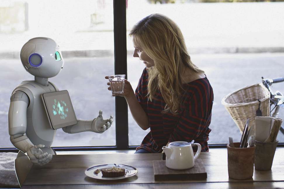 Pepper, the humanoid robot, wants to sell you a Nescafe coffee machine