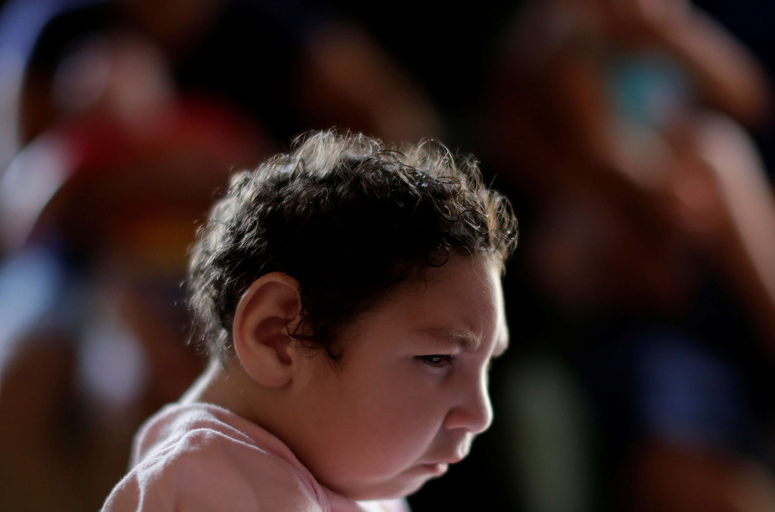Heloisa, who has a twin sister named Heloa, both 10 months old and both born with microcephaly, is pictured at her house in Areia, Paraiba state, Brazil, on February 8. Photo: Reuters