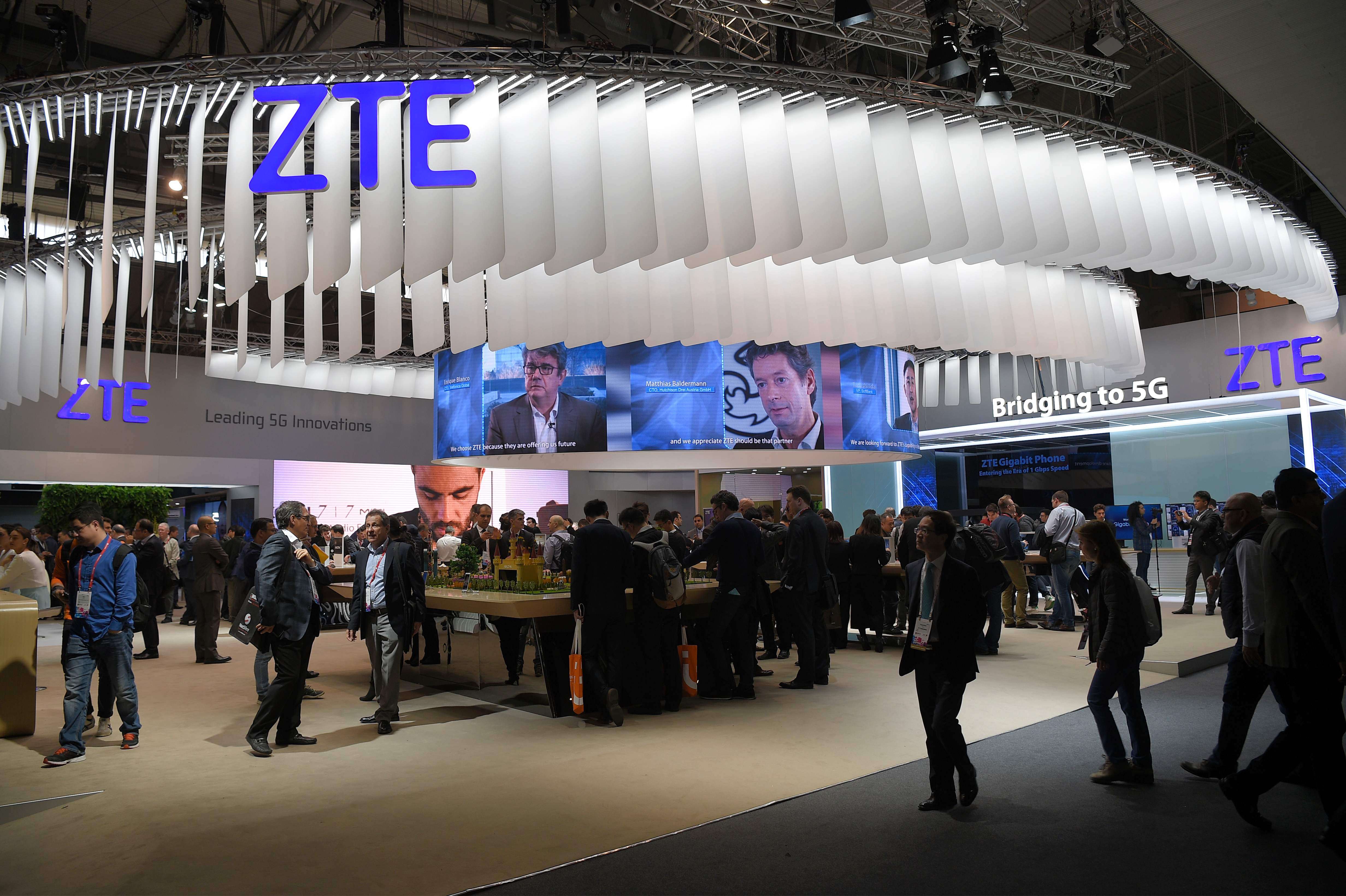 ZTE said it is targeting the third quarter of 2018 for the trial release of 5-G networks. Photo: AFP