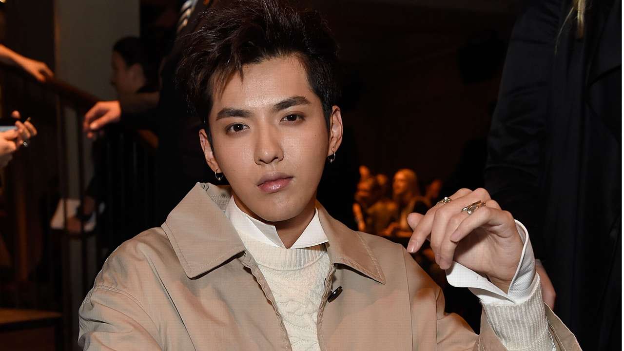 Chinese actor and singer Kris Wu wearing Burberry in Shanghai
