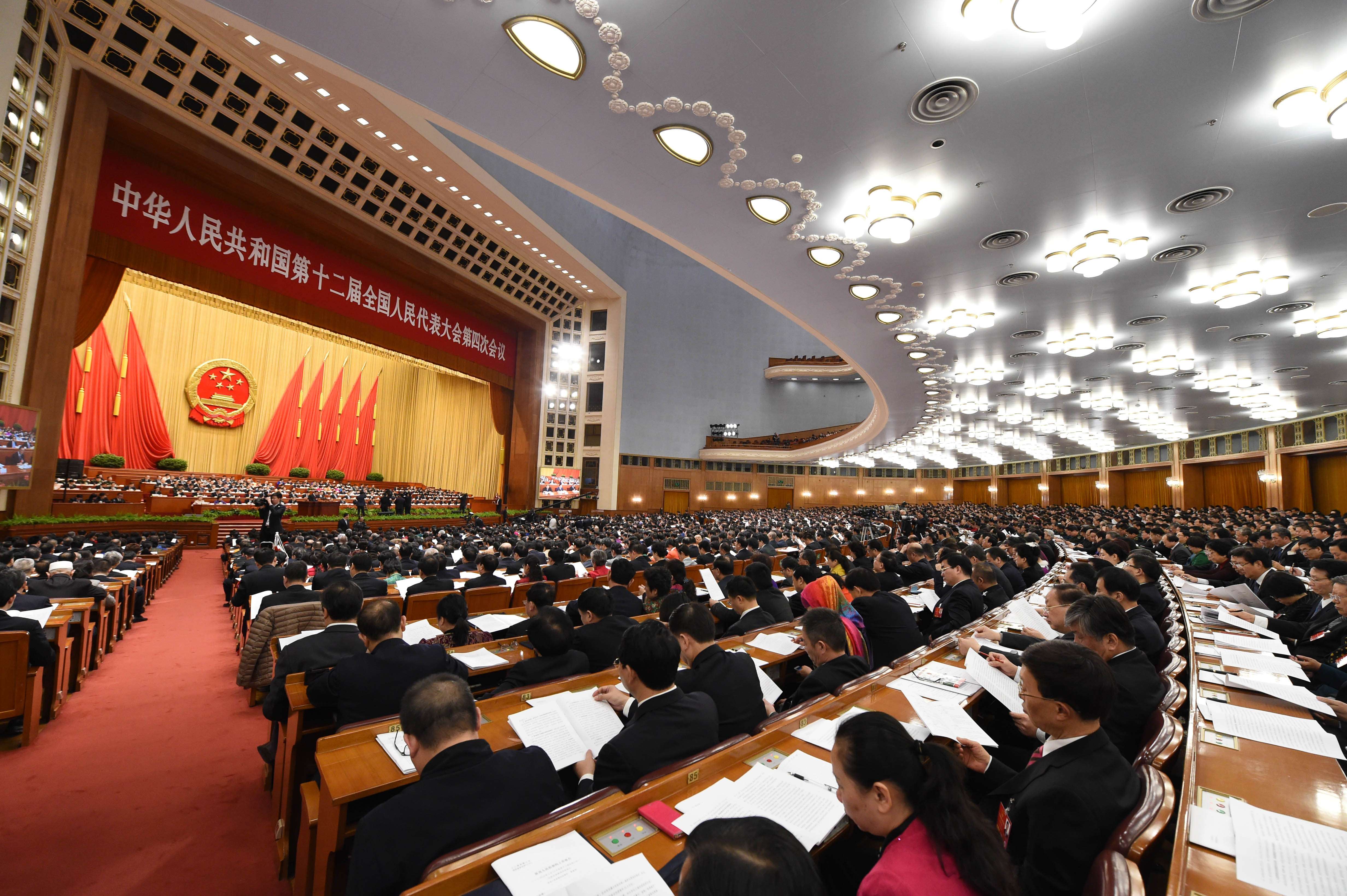 Deputies and delegates attend the Two Sessions annual plenary meetings at the Great Hall of the People in Beijing last year. Photo: Xinhua