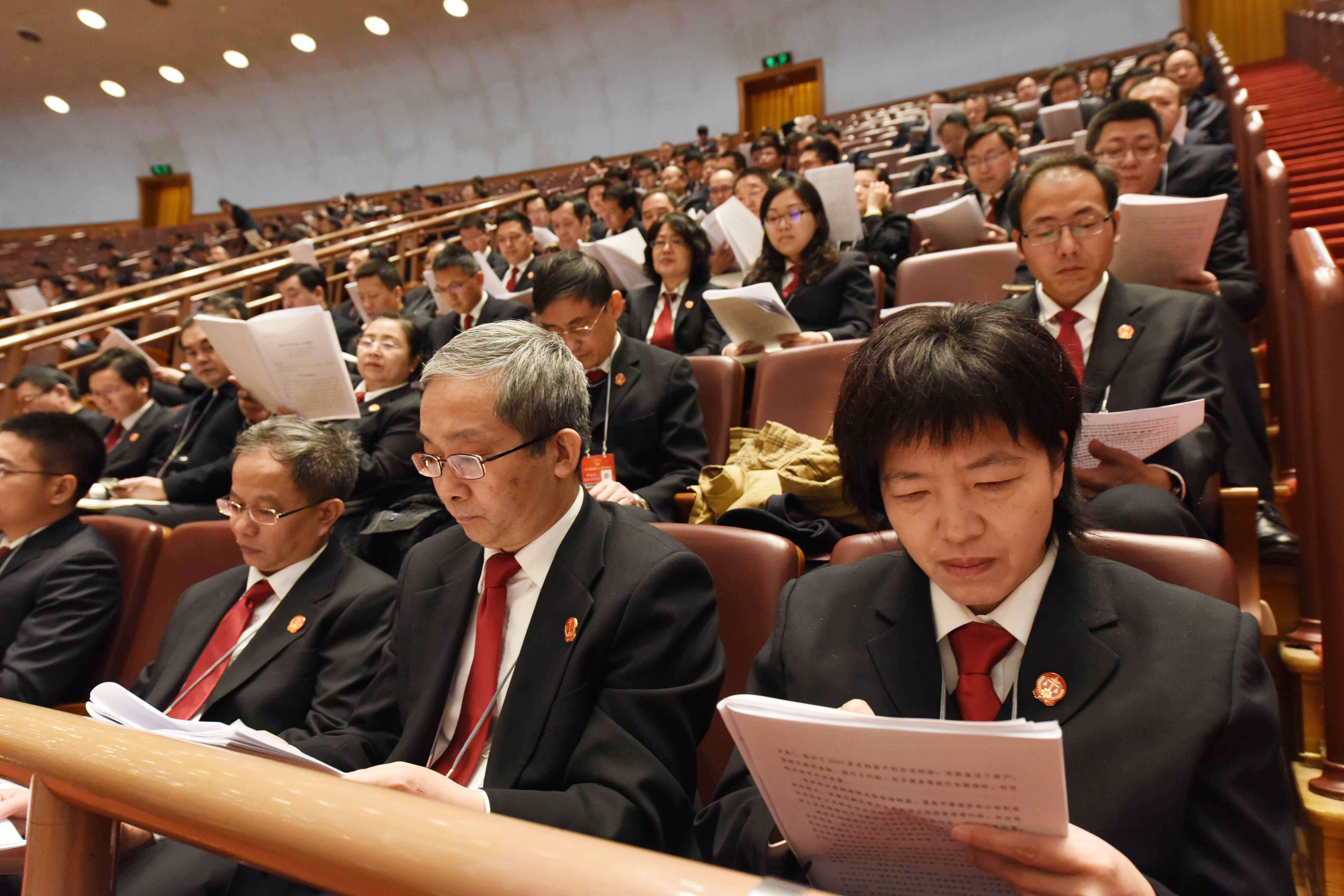 A survey found that 43 per cent of National People’s Congress deputies polled took more than three hours to go through China’s annual budget documents. Photo: Xinhua