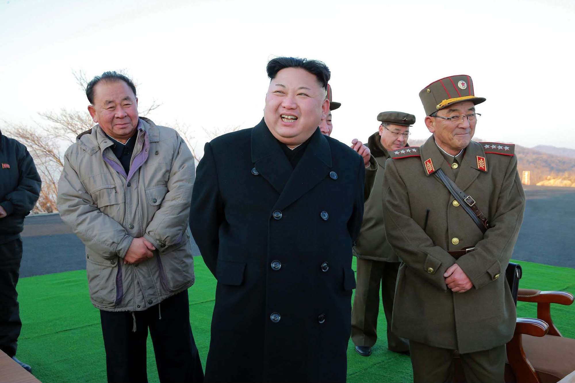 North Korean leader Kim Jong-un supervises the launch of four ballistic missiles on March 6. Photo: AFP