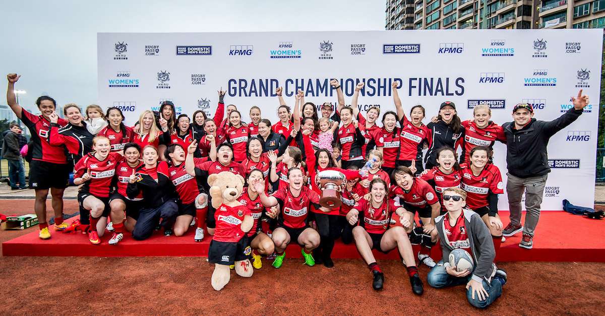 Valley celebrates winning the grand championship in the KPMG Women’s Premiership. Photos: HKRU