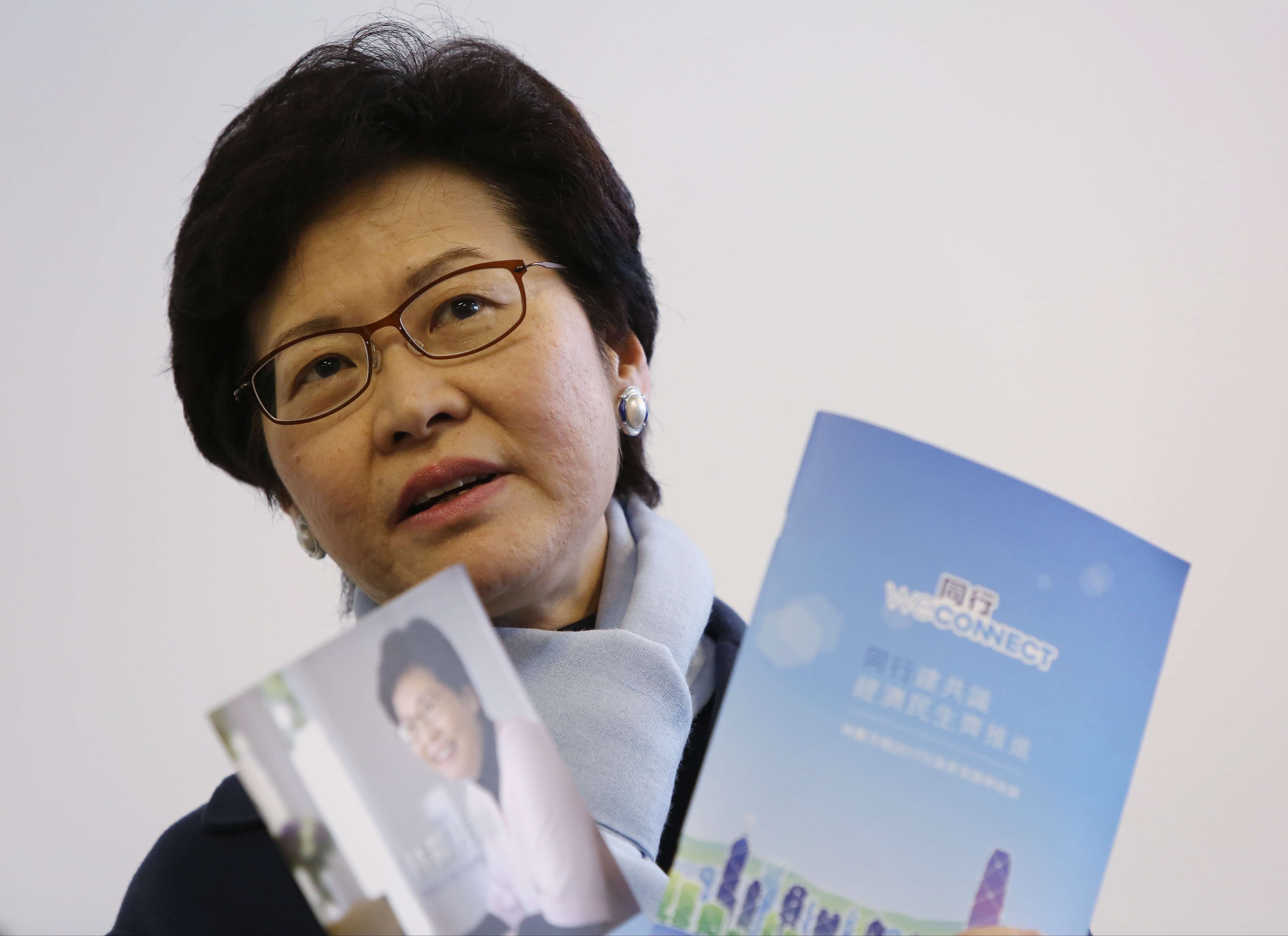 Chief executive candidate Carrie Lam Cheng Yuet-ngor has sought to downplay the controversy over her remarks. Photo: K. Y. Cheng